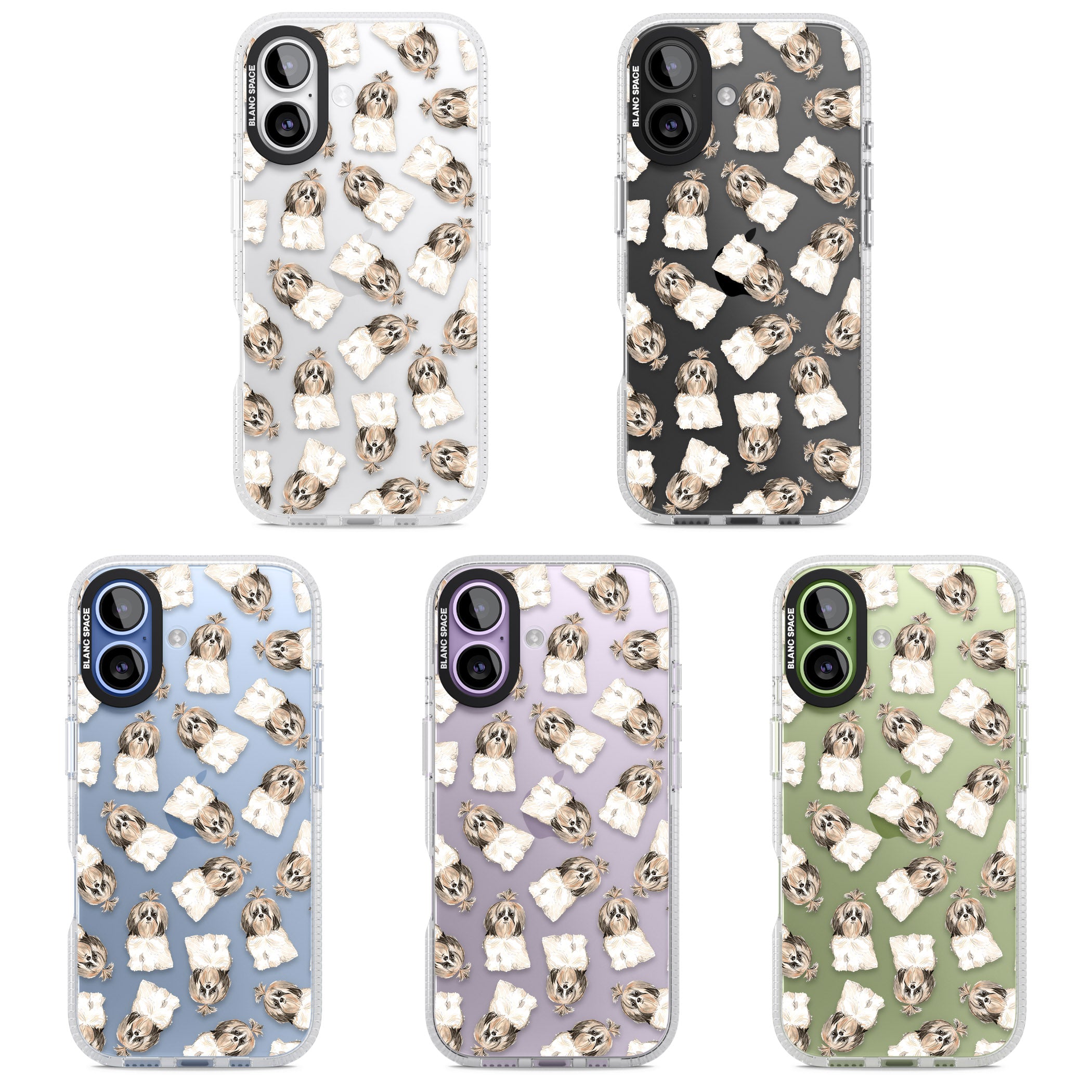 Shih Tzu Pattern Long Hair iPhone 17 Impact Air Clear Phone Case APT Impact Protection
