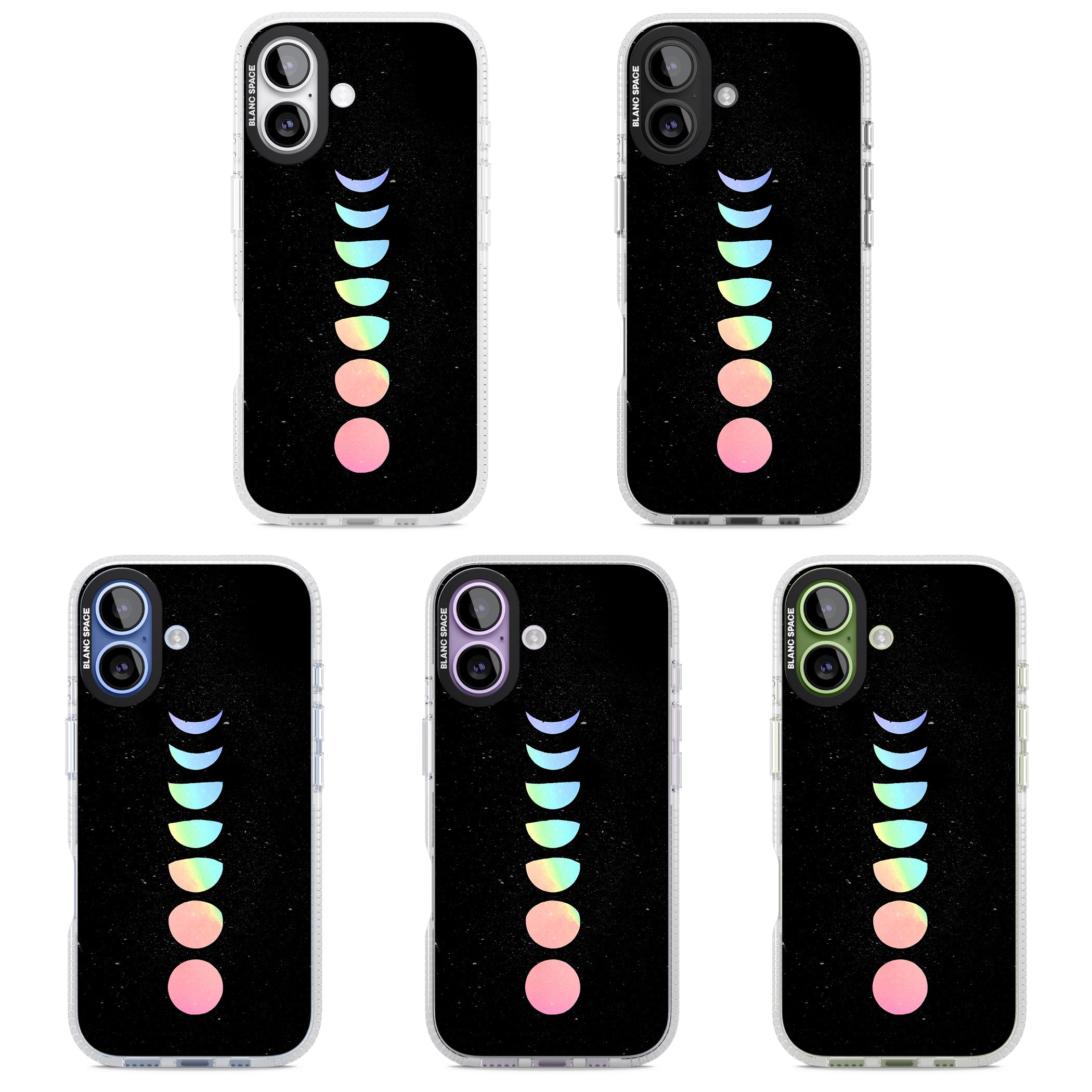 Pastel Moon Phases iPhone 17 Impact Air Clear Phone Case APT Impact Protection