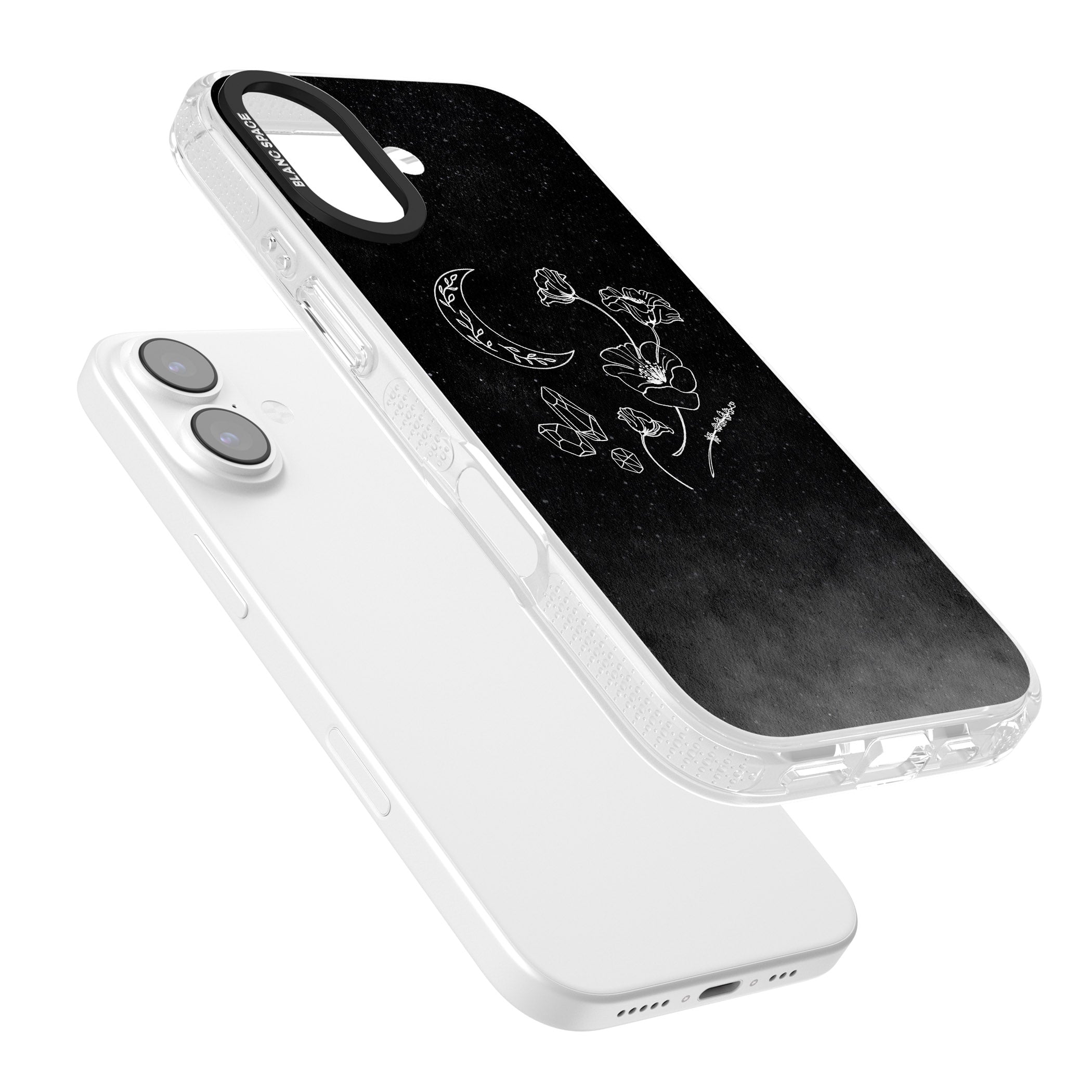 Midnight Moon Botanic iPhone 17 Impact Air Clear Phone Case Colours