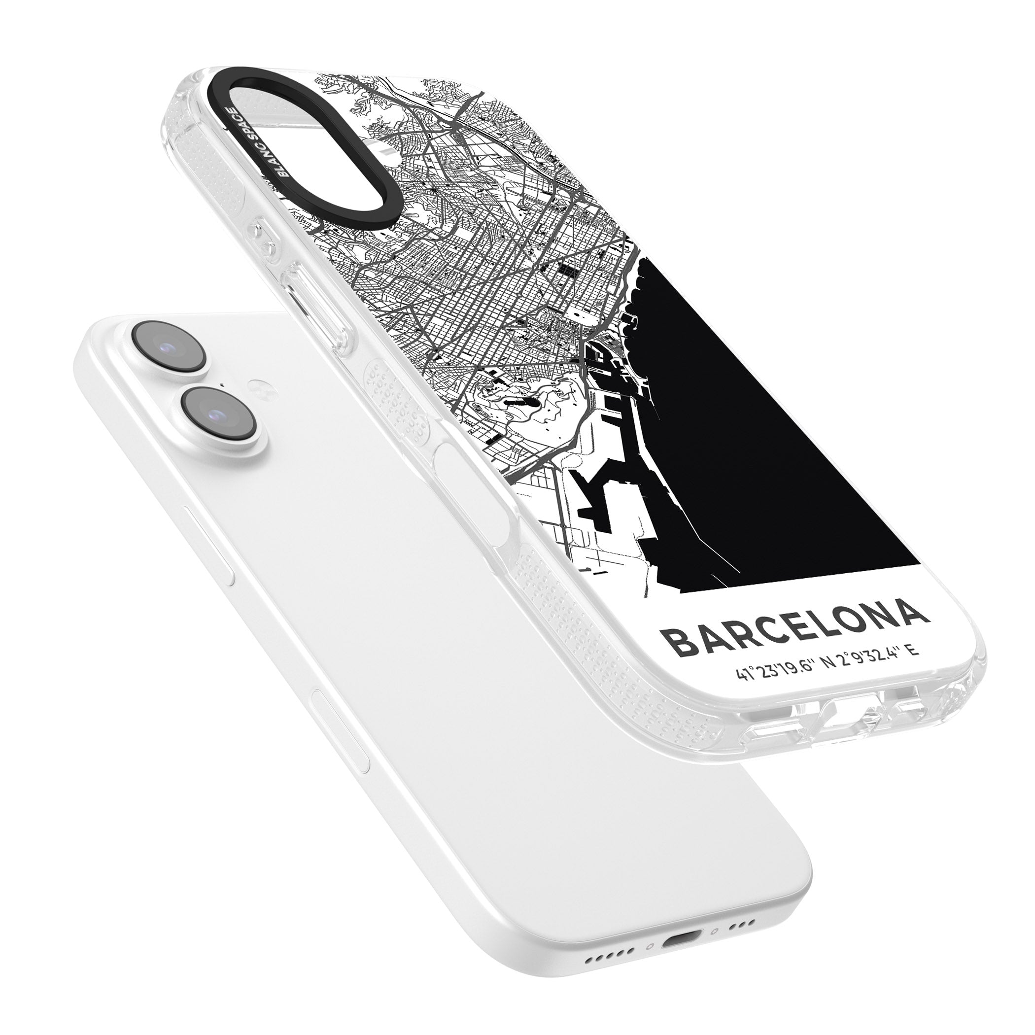 Barcelona Map iPhone 17 Impact Air Clear Phone Case Colours