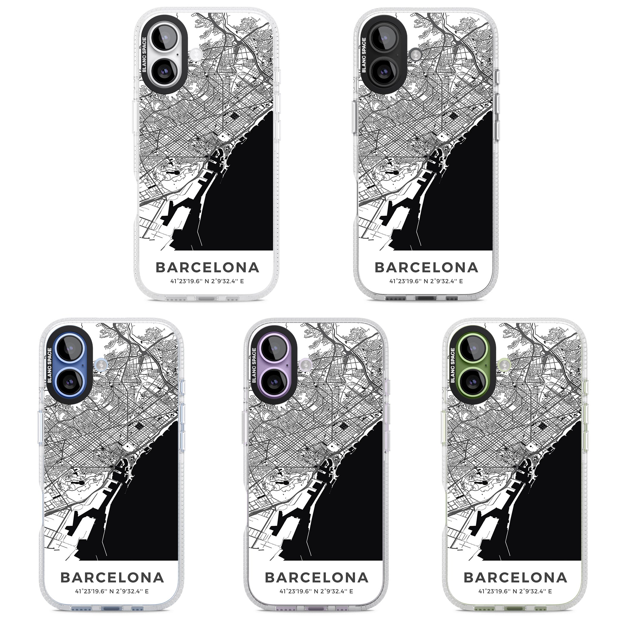 Barcelona Map iPhone 17 Impact Air Clear Phone Case APT Impact Protection
