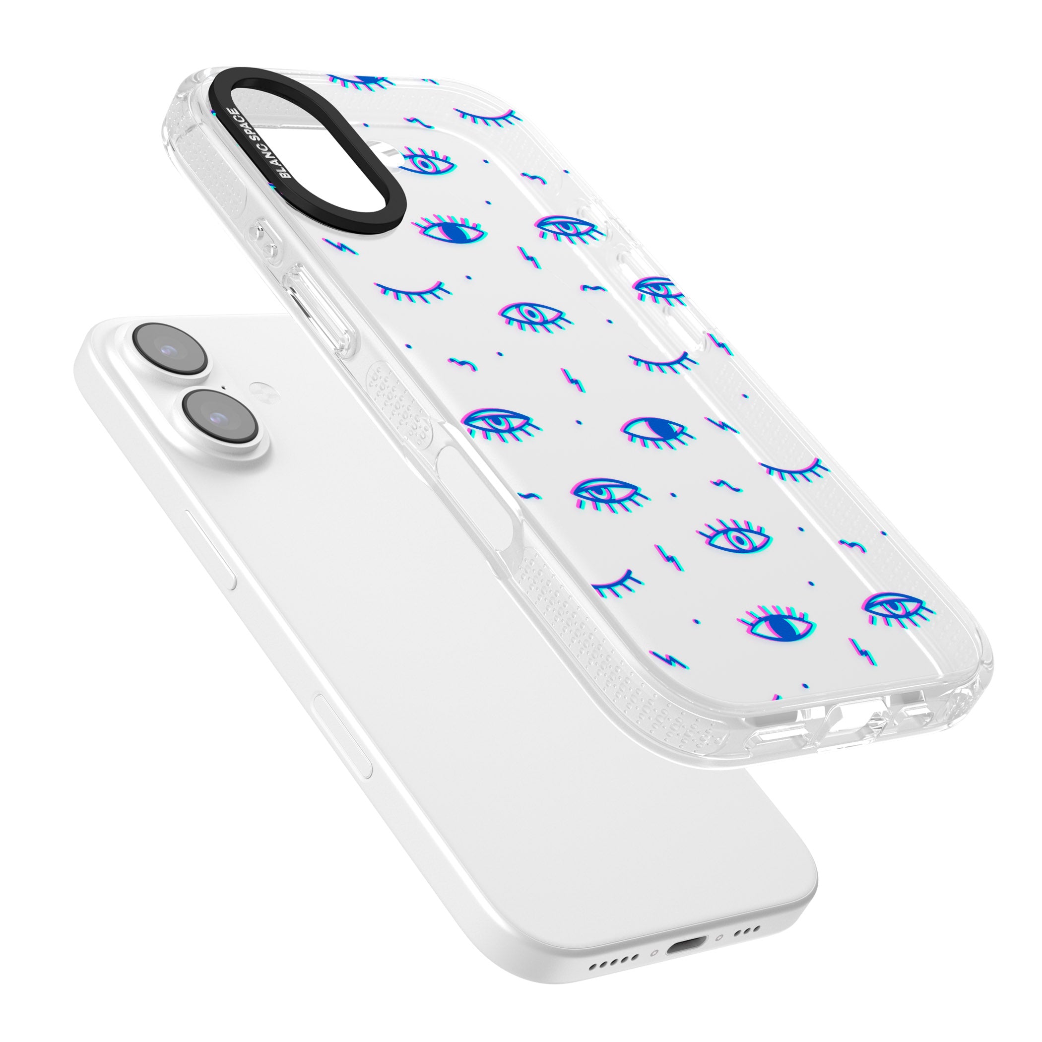 Duotone Psychedelic Eyes iPhone 17 Impact Air Clear Phone Case Colours