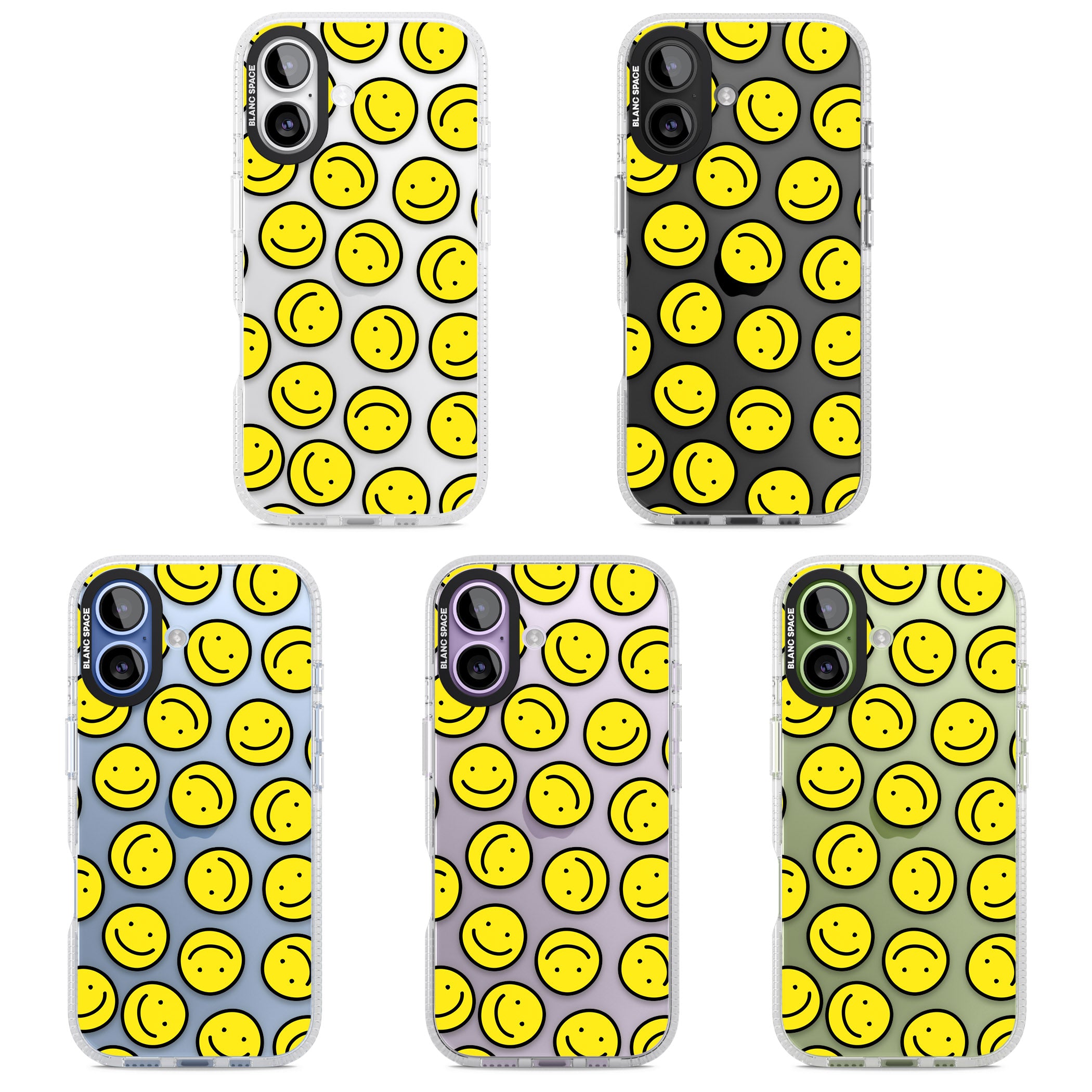 Smiley Face Pattern iPhone 17 Impact Air Clear Phone Case APT Impact Protection