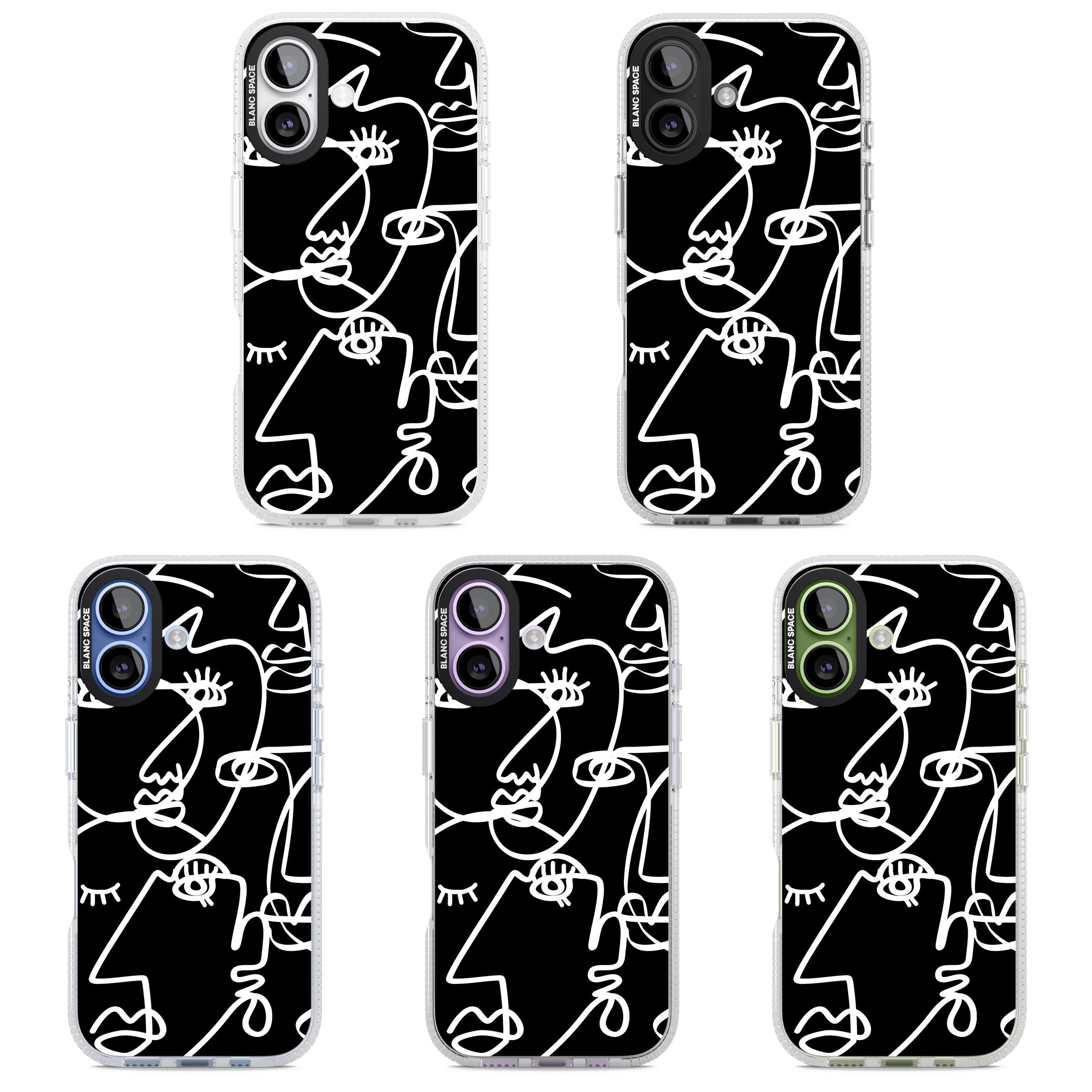 Abstract Line Art White Black iPhone 17 Impact Air Clear Phone Case APT Impact Protection