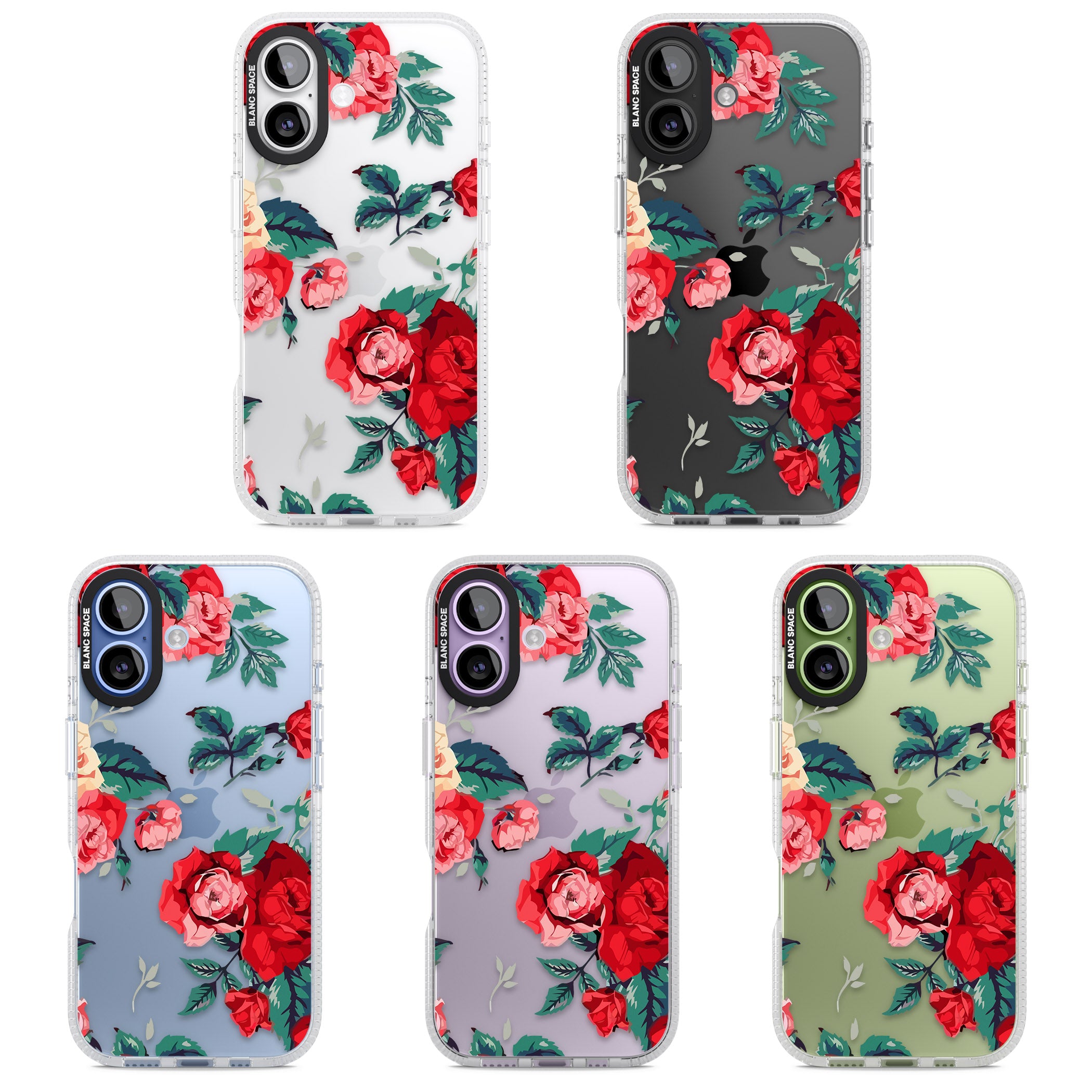 Rose Pattern iPhone 17 Impact Air Clear Phone Case APT Impact Protection