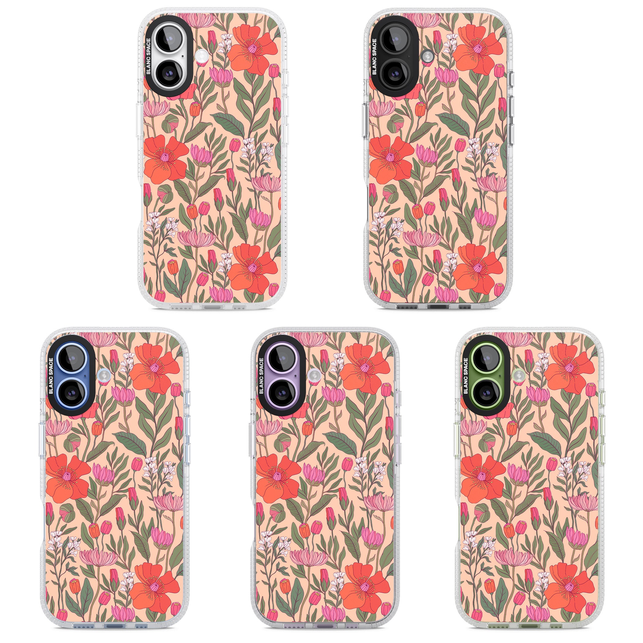 Peachy Floral Background iPhone 17 Impact Air Clear Phone Case APT Impact Protection