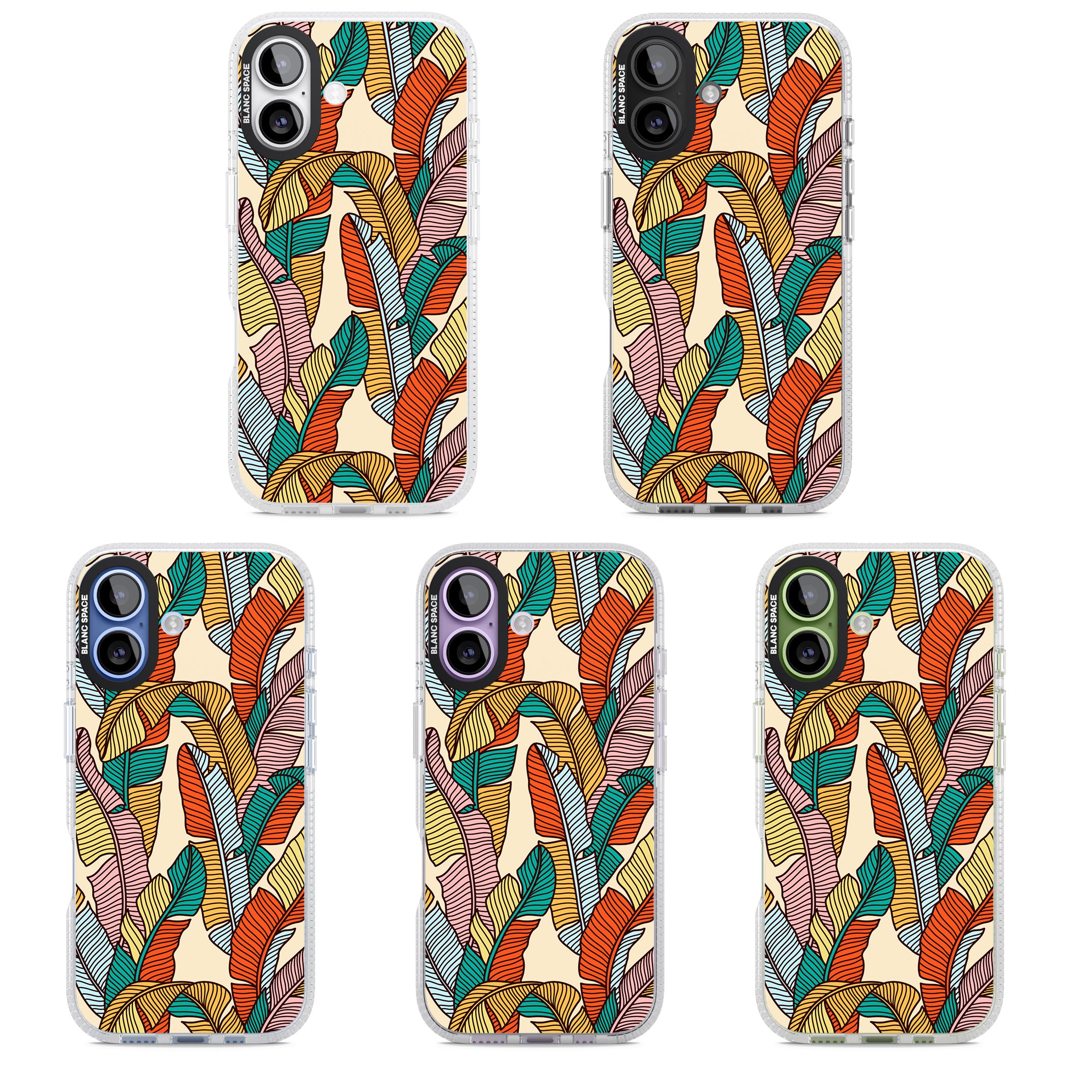 Pastel Palm Leaves iPhone 17 Impact Air Clear Phone Case APT Impact Protection