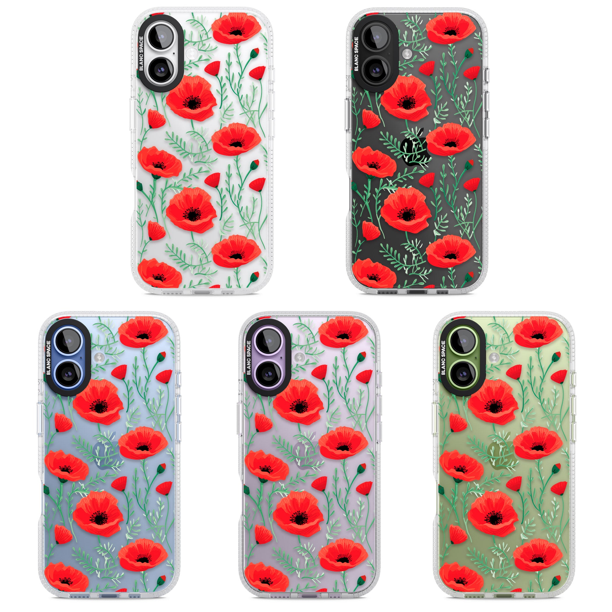 Poppy Garden iPhone 17 Impact Air Clear Phone Case APT Impact Protection