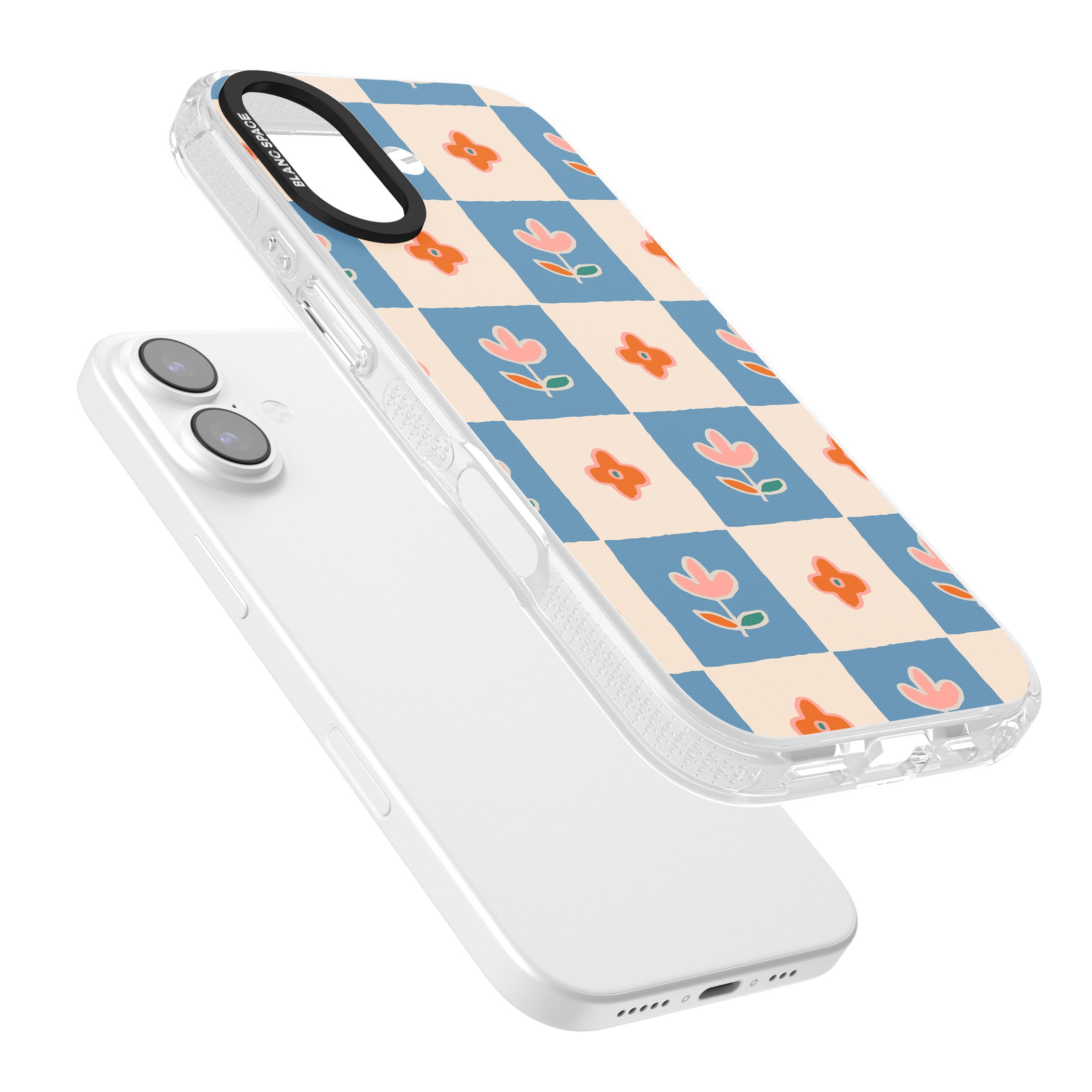 Vintage Bloom Checkered iPhone 17 Impact Air Clear Phone Case Colours
