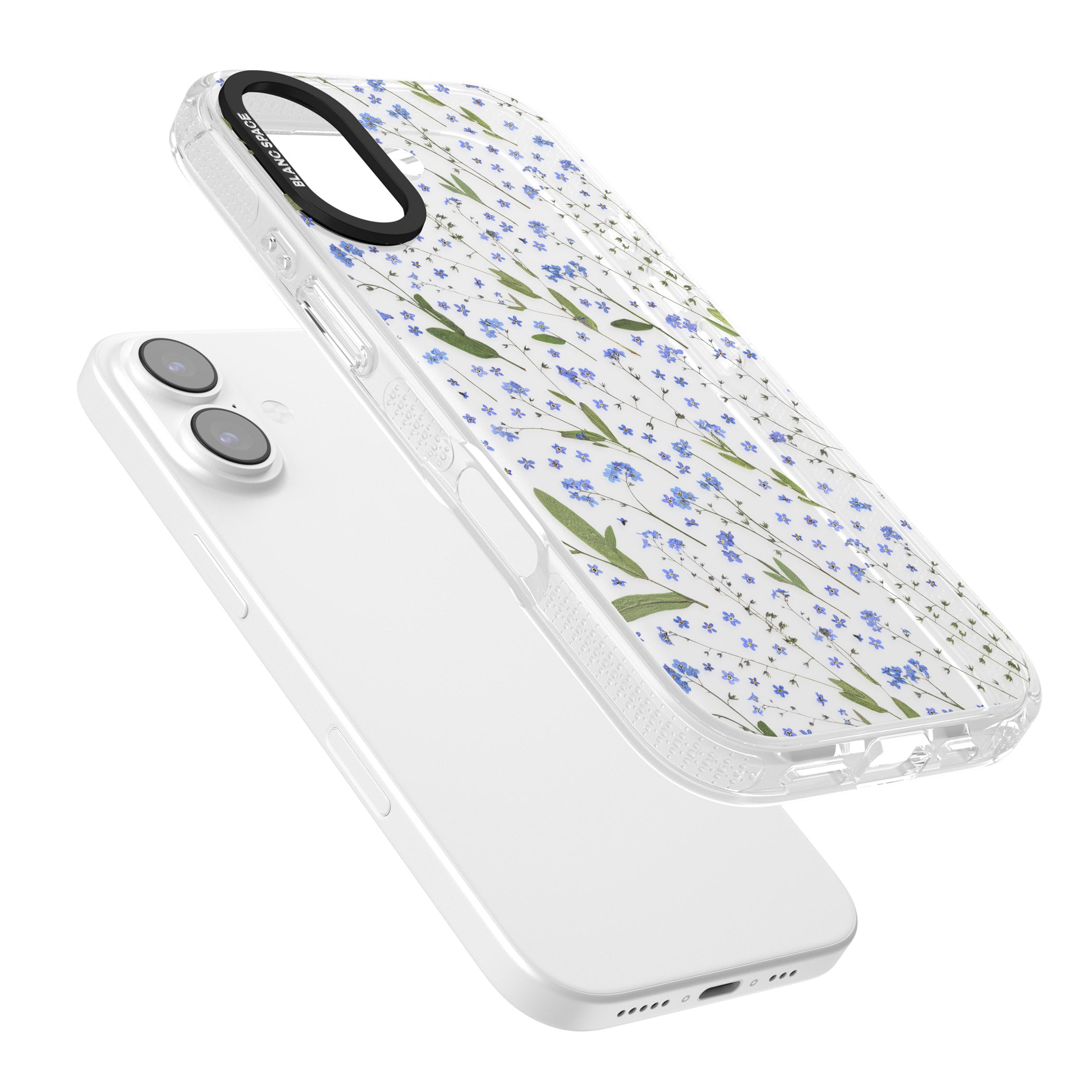Blue Meadow Floral iPhone 17 Impact Air Clear Phone Case Colours