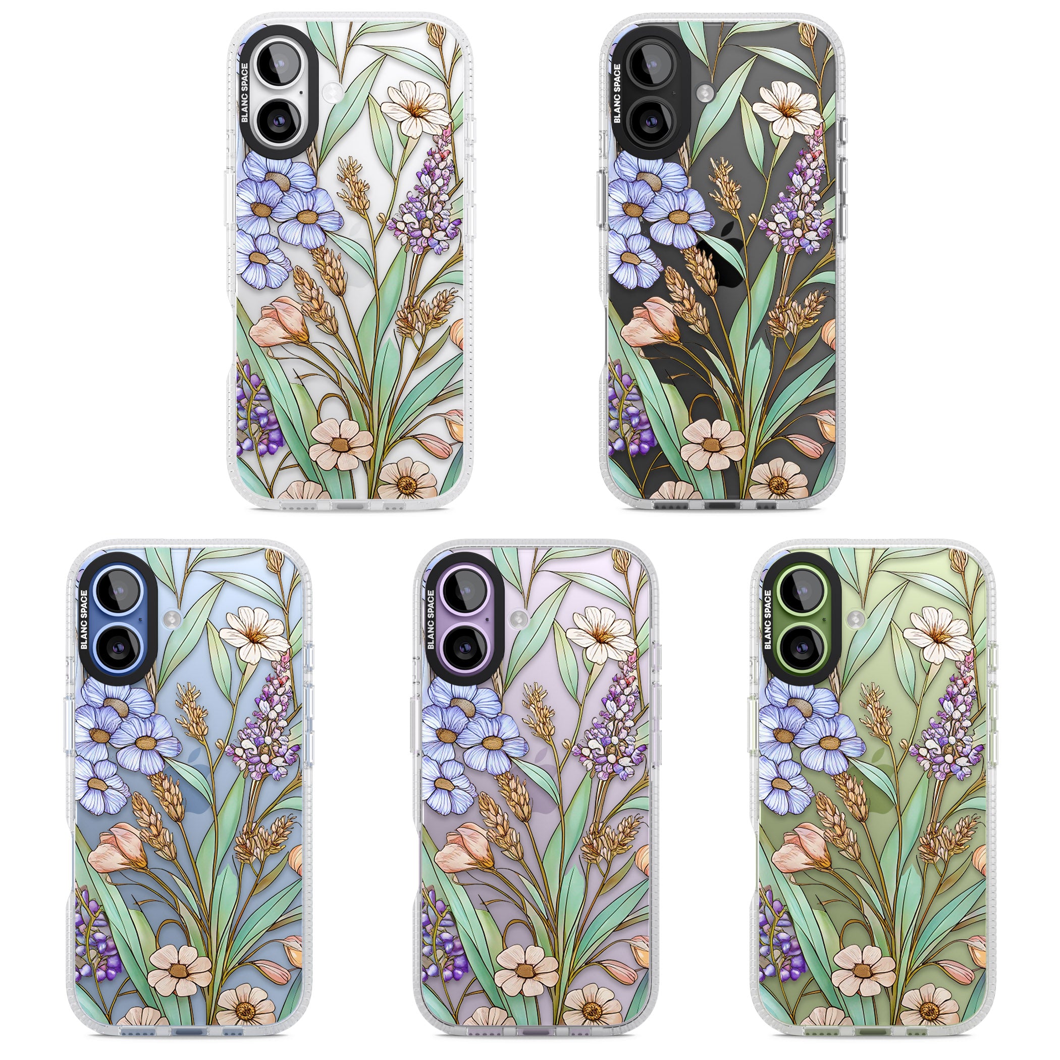 Glass Lavenders & Daisies iPhone 17 Impact Air Clear Phone Case APT Impact Protection