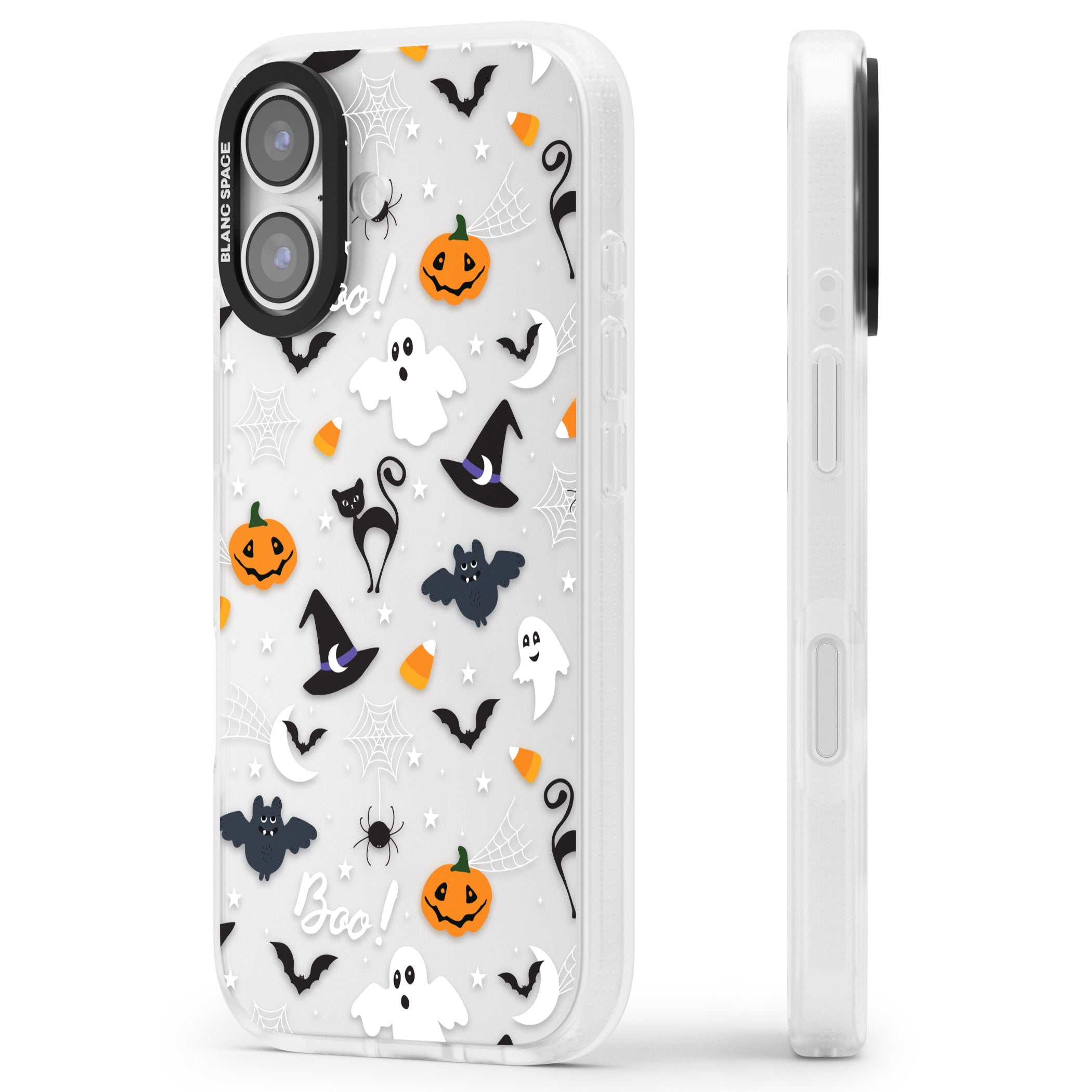 Halloween Mix Pattern iPhone 17 Impact Air Clear Phone Case Side Profile