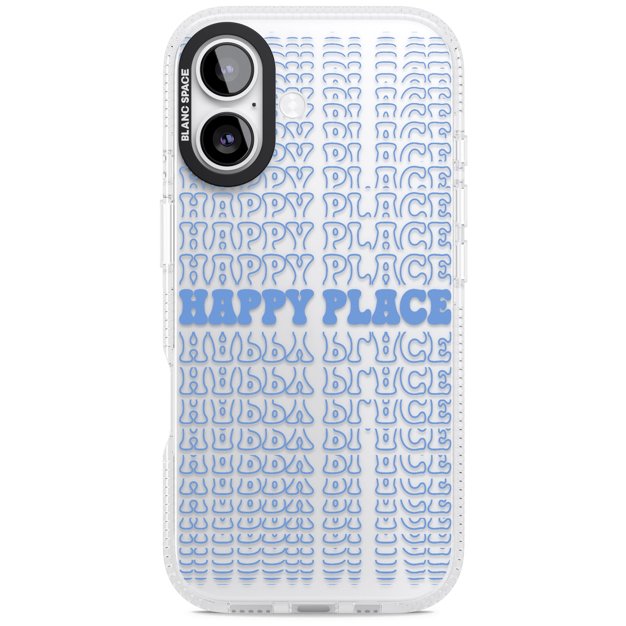 Happy Place (Blue) iPhone 17 Impact Air Clear Phone Case