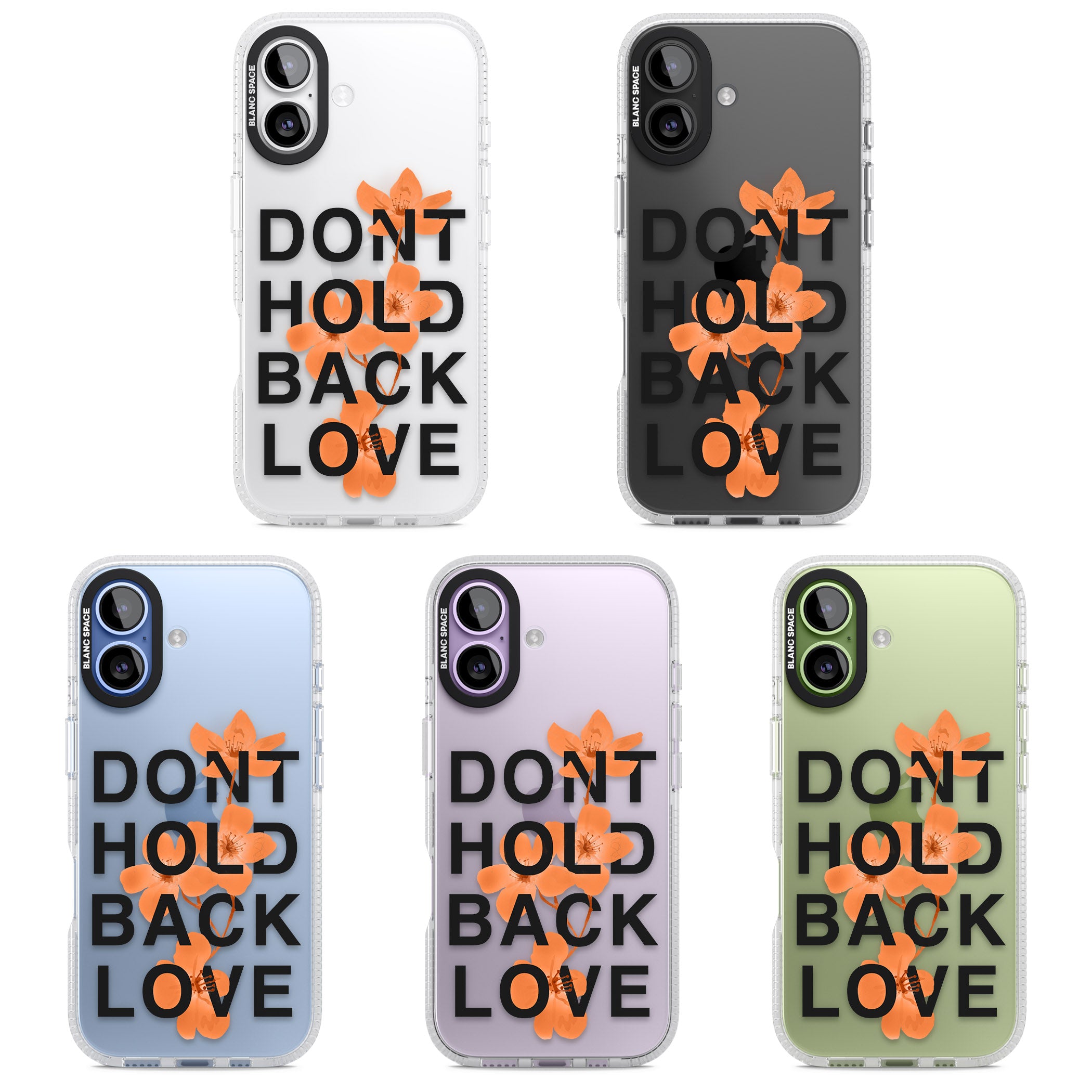 Don'T Hold Back Love Orange & Black iPhone 17 Impact Air Clear Phone Case APT Impact Protection