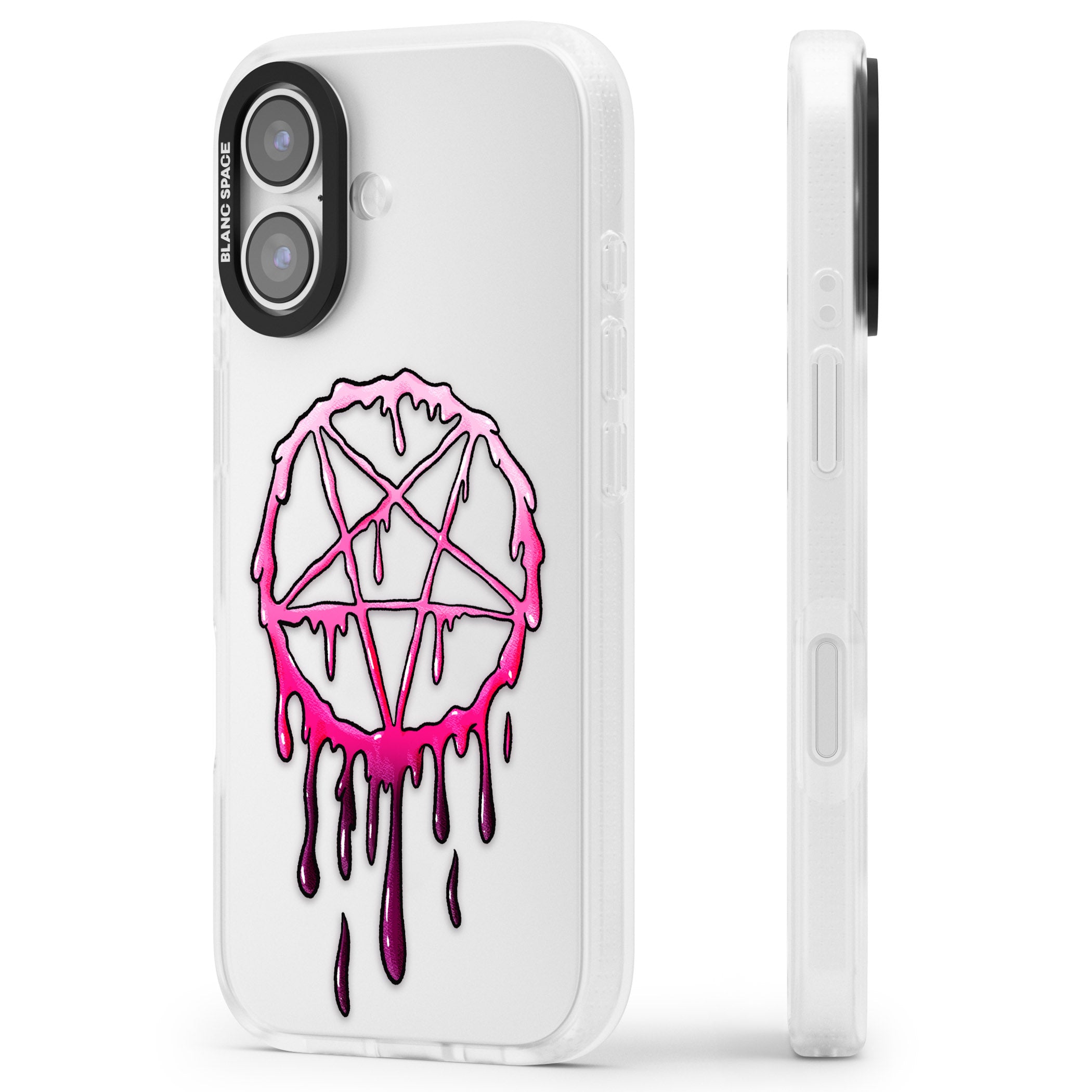 Pentagram Of Blood iPhone 17 Impact Air Clear Phone Case Side Profile