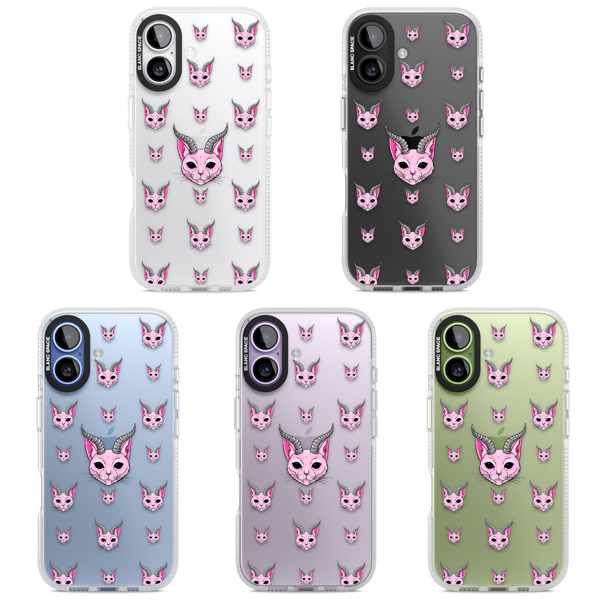 Demon Cat Pattern iPhone 17 Impact Air Clear Phone Case APT Impact Protection