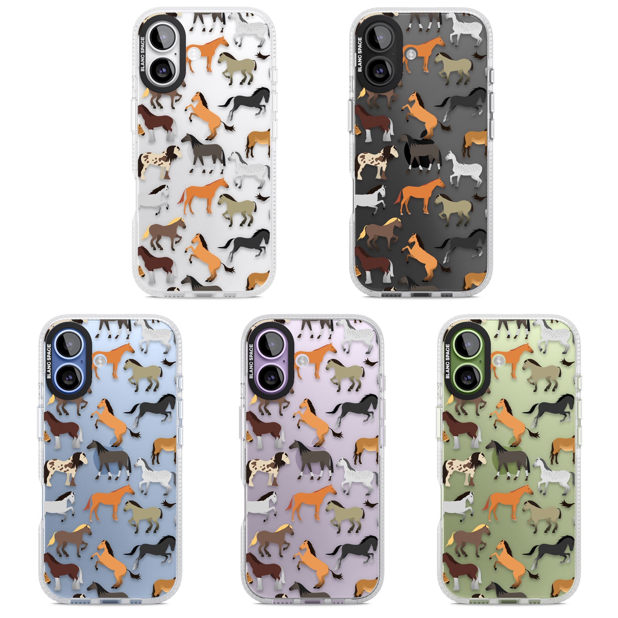Horse Pattern iPhone 17 Impact Air Clear Phone Case APT Impact Protection