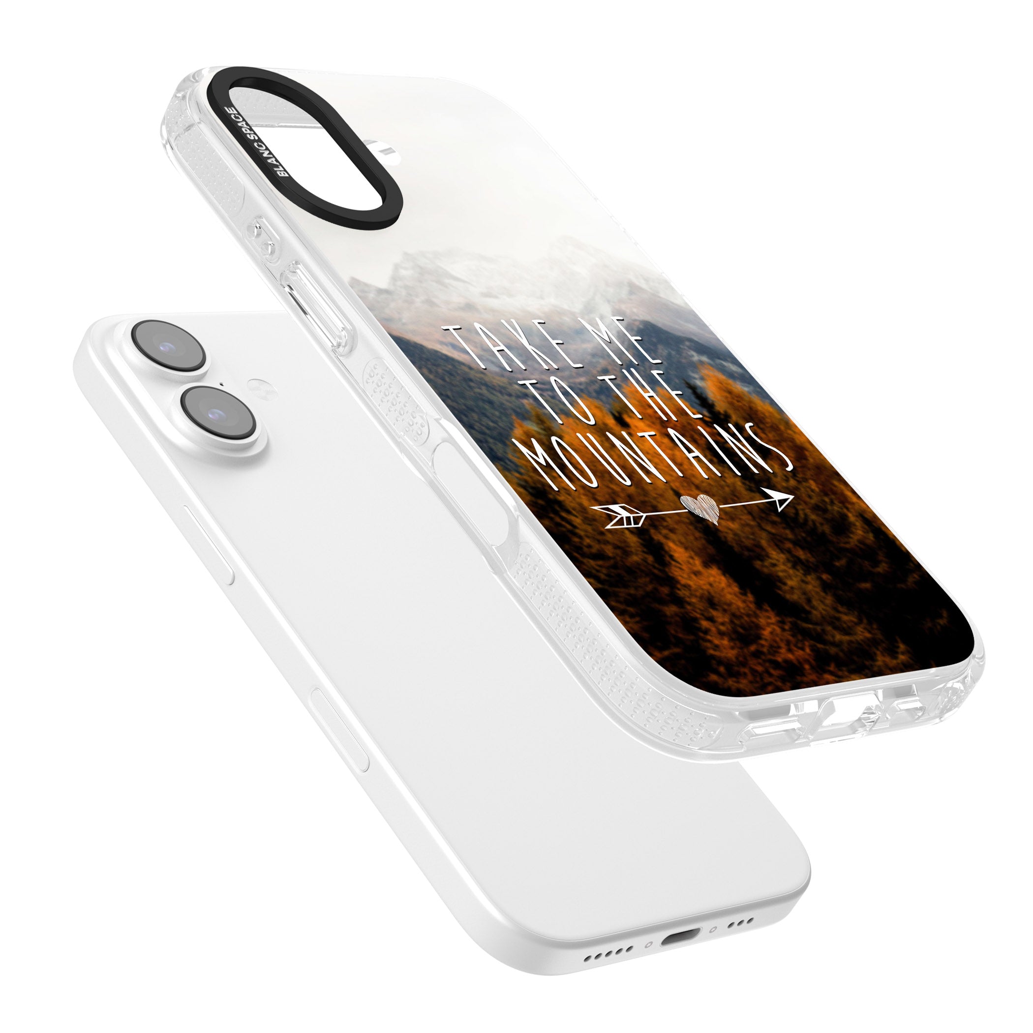 Take Me Mountains Quote iPhone 17 Impact Air Clear Phone Case Colours
