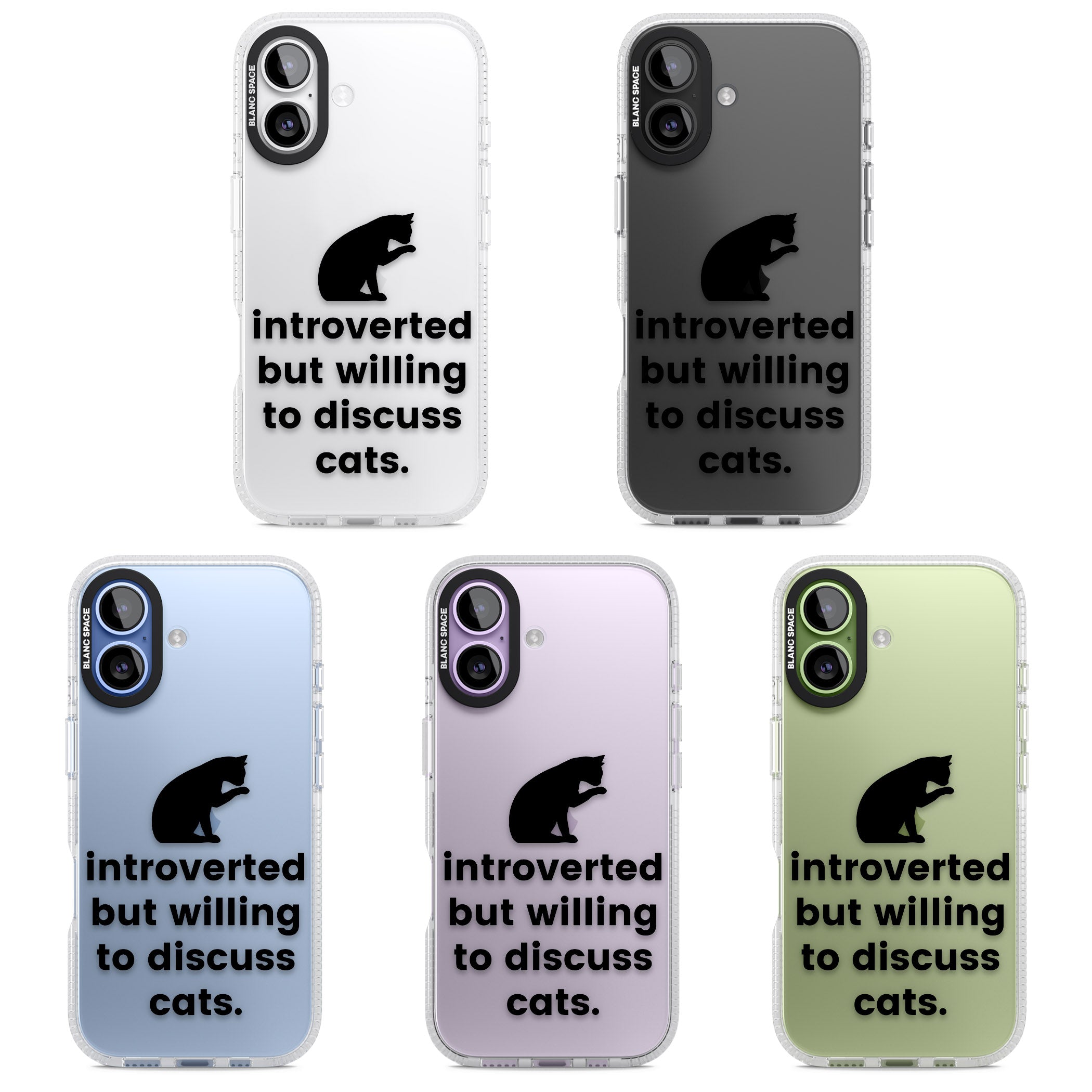 Introverted But Willing To Discuss Cats iPhone 17 Impact Air Clear Phone Case APT Impact Protection