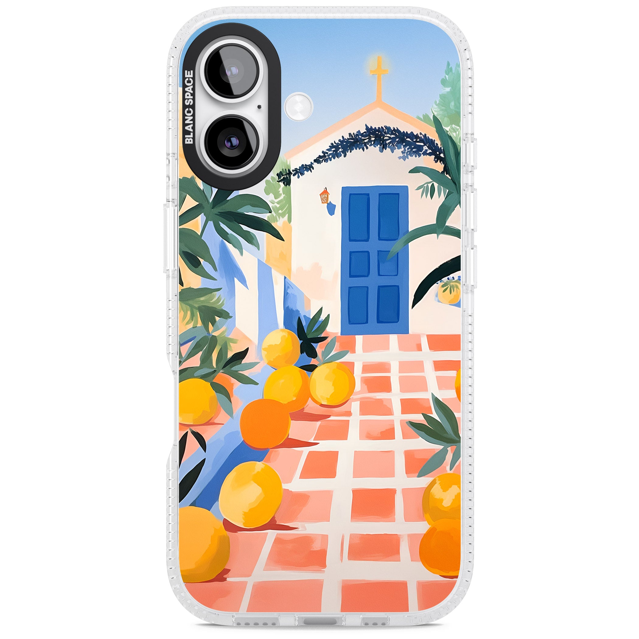 Greek Courtyard iPhone 17 Impact Air Clear Phone Case