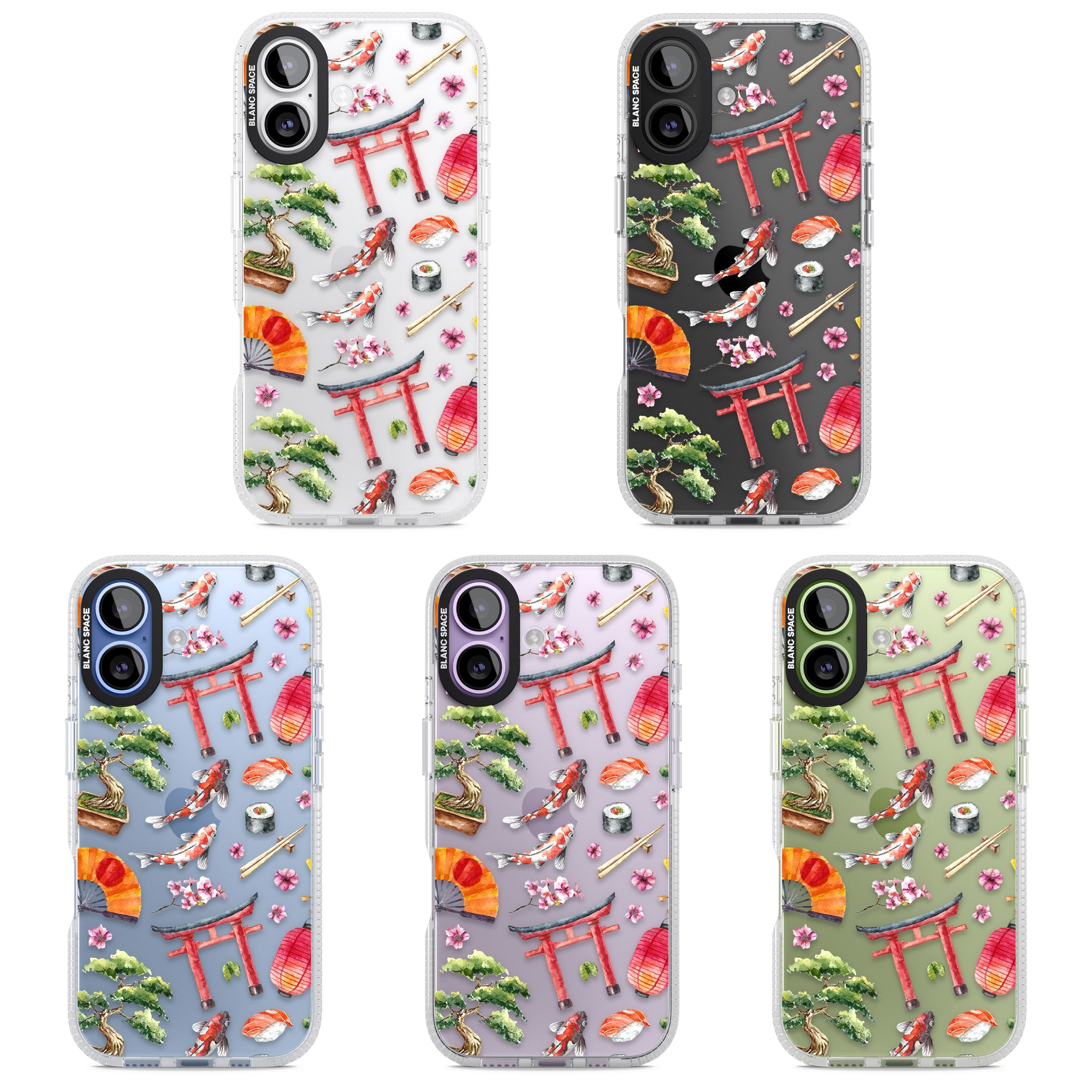 Japanese Watercolor iPhone 17 Impact Air Clear Phone Case APT Impact Protection