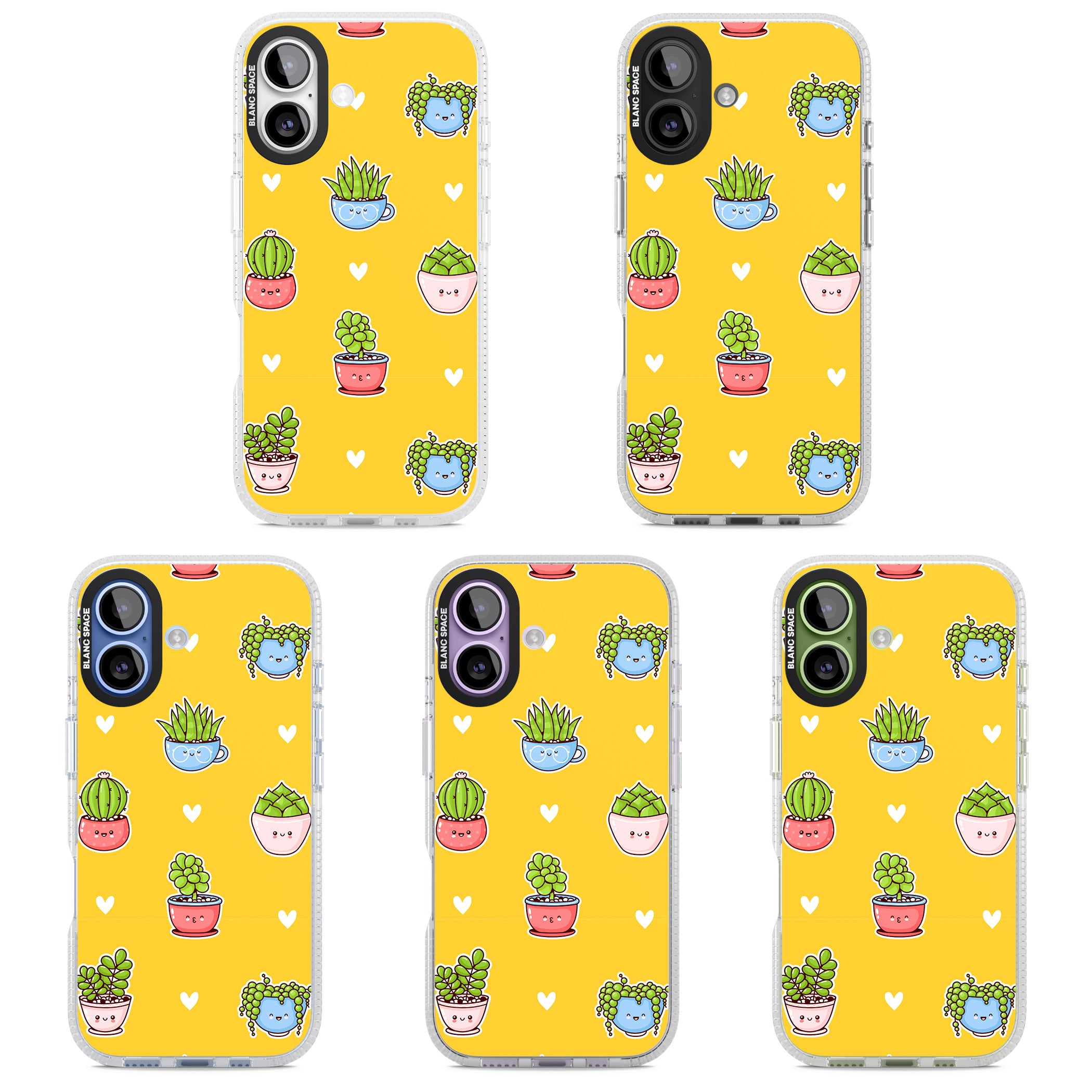 Plant Faces Kawaii Pattern iPhone 17 Impact Air Clear Phone Case APT Impact Protection
