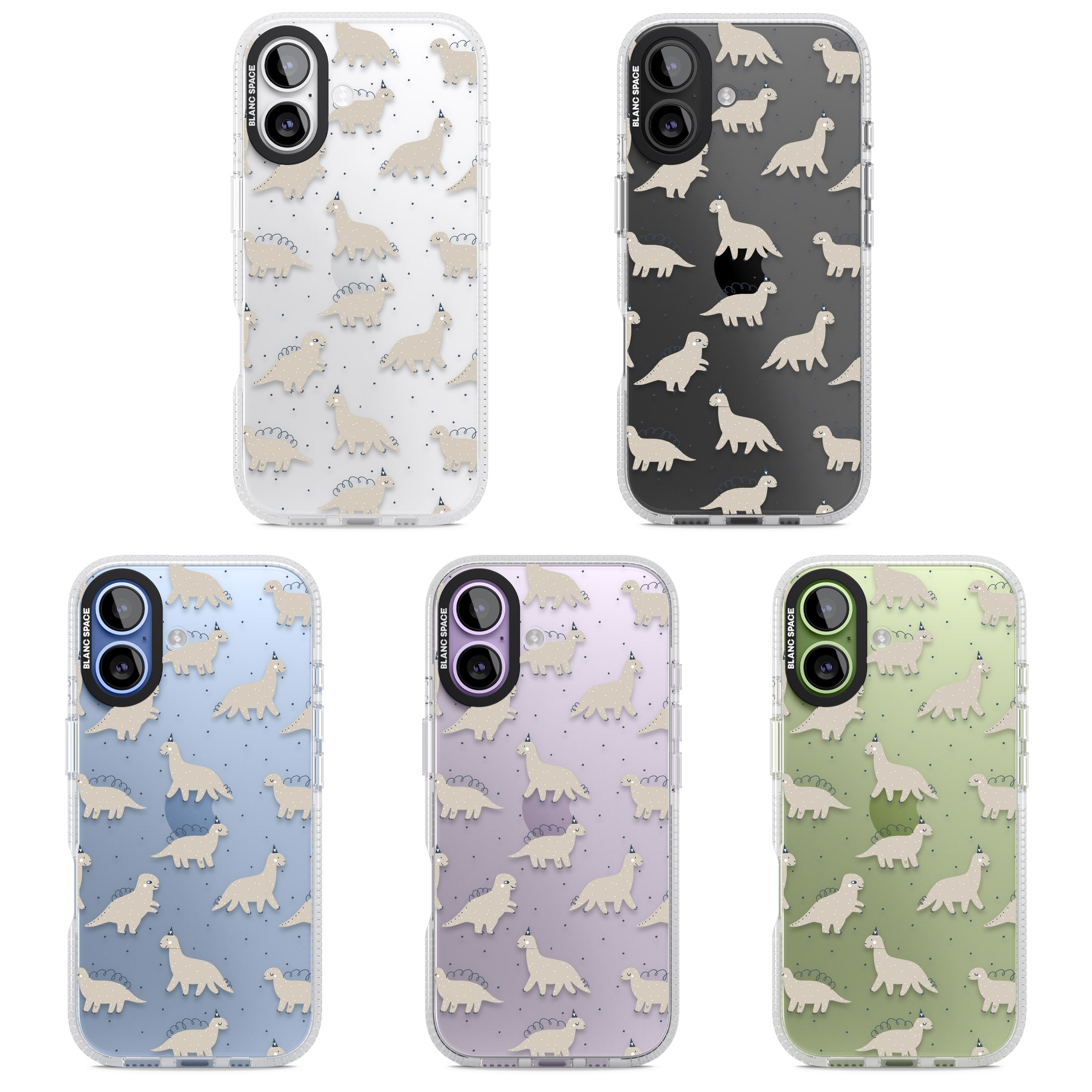Adorable Dino Pattern iPhone 17 Impact Air Clear Phone Case APT Impact Protection