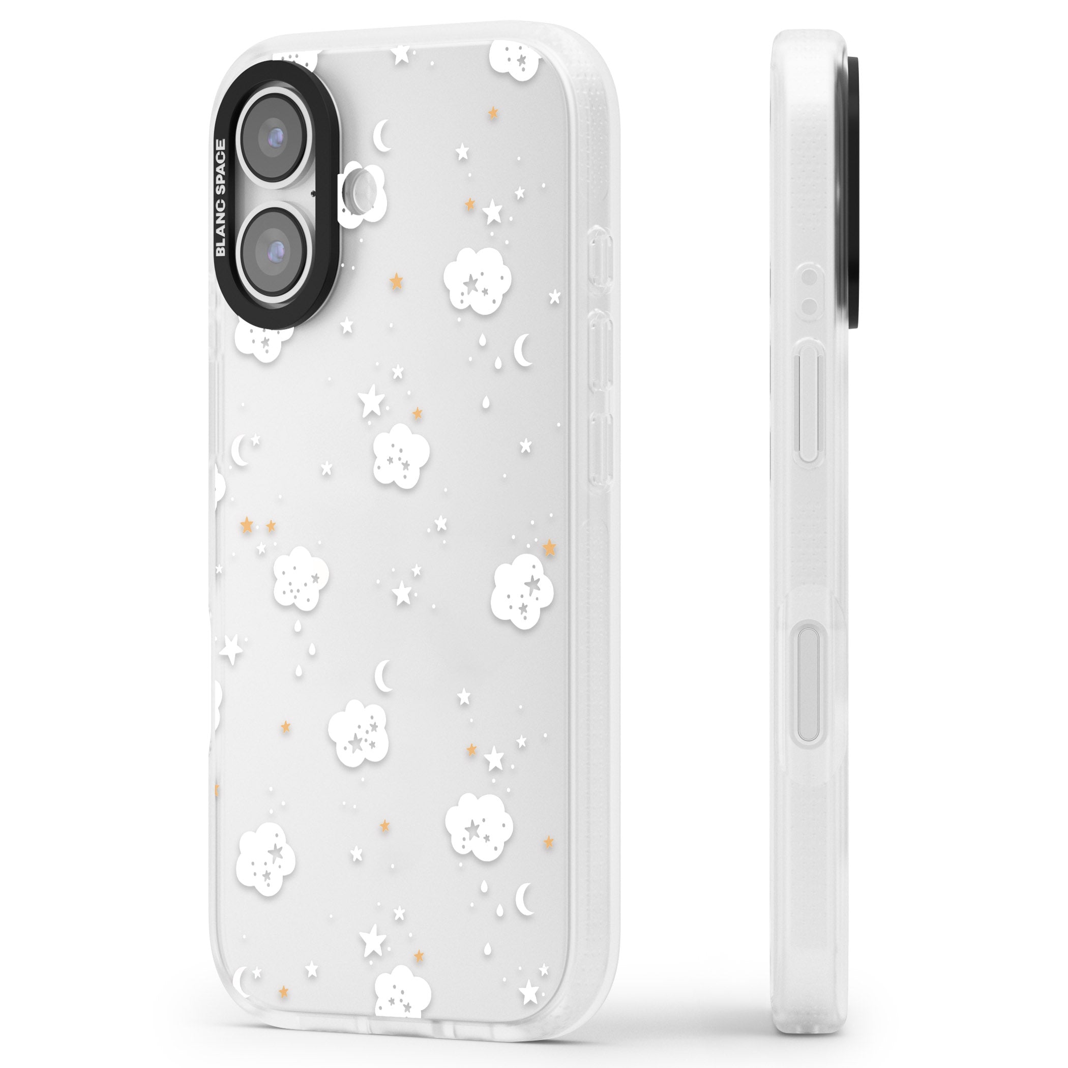 Starry Night Cloud iPhone 17 Impact Air Clear Phone Case Side Profile