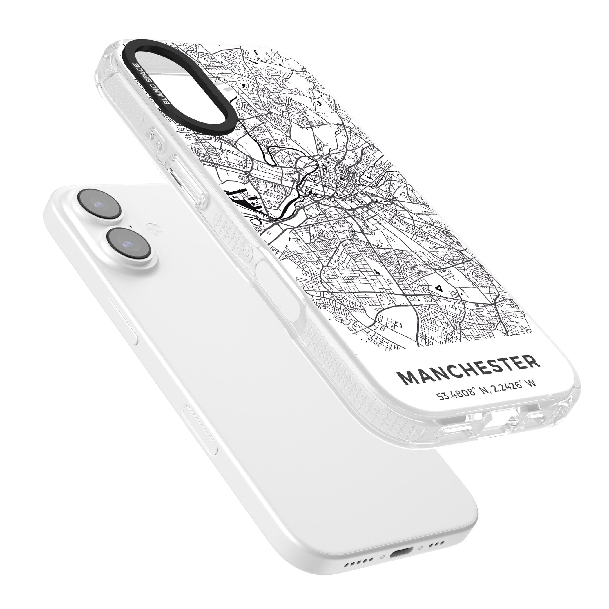 Manchester Map iPhone 17 Impact Air Clear Phone Case Colours