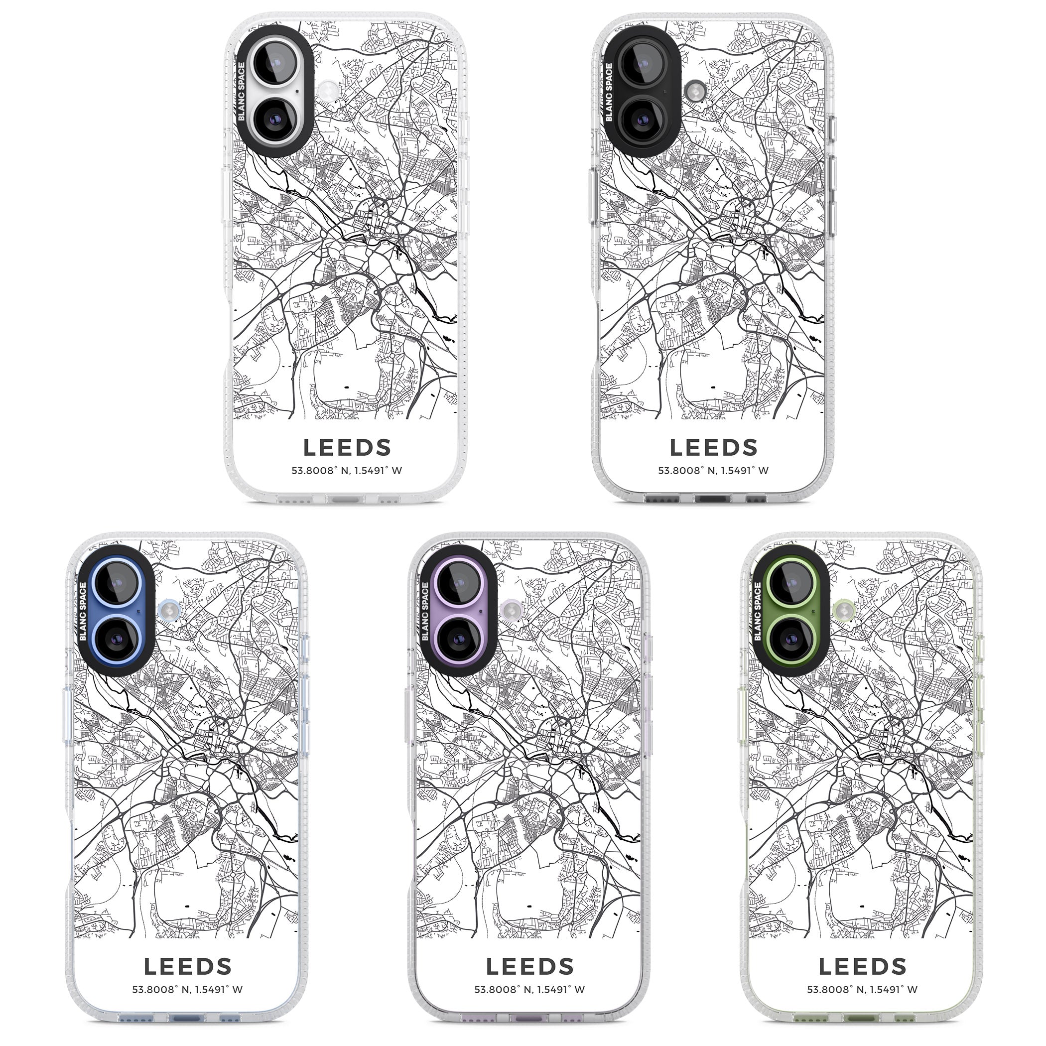 Leeds Map iPhone 17 Impact Air Clear Phone Case APT Impact Protection