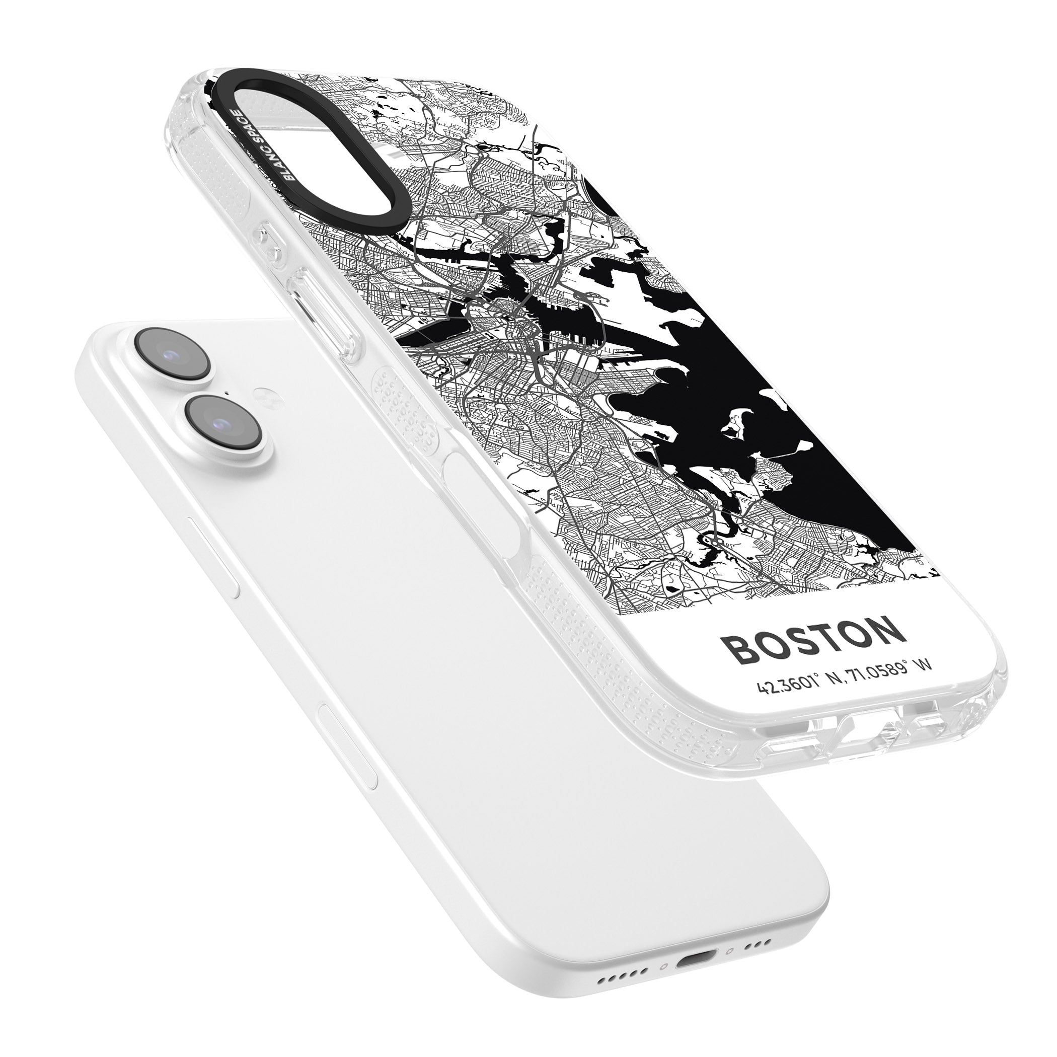 Boston Map iPhone 17 Impact Air Clear Phone Case Colours