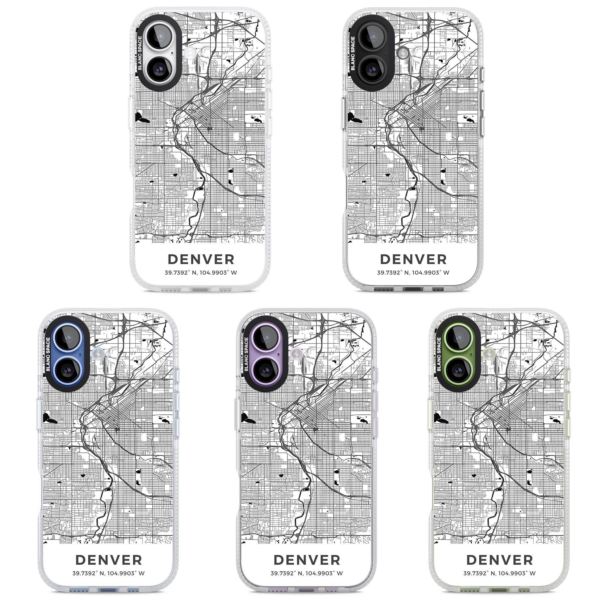 Denver Map iPhone 17 Impact Air Clear Phone Case APT Impact Protection