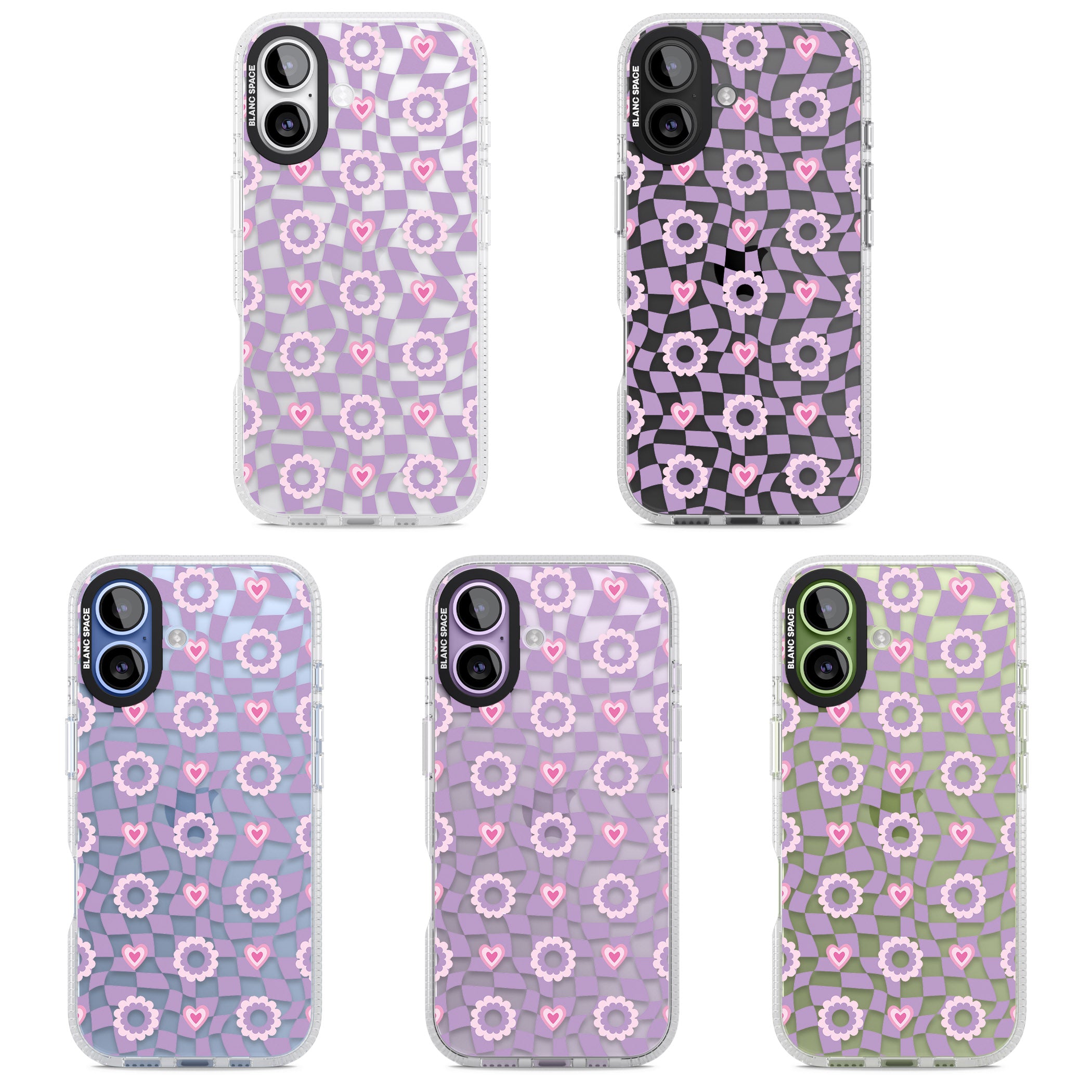 Checkered Love Pattern iPhone 17 Impact Air Clear Phone Case APT Impact Protection