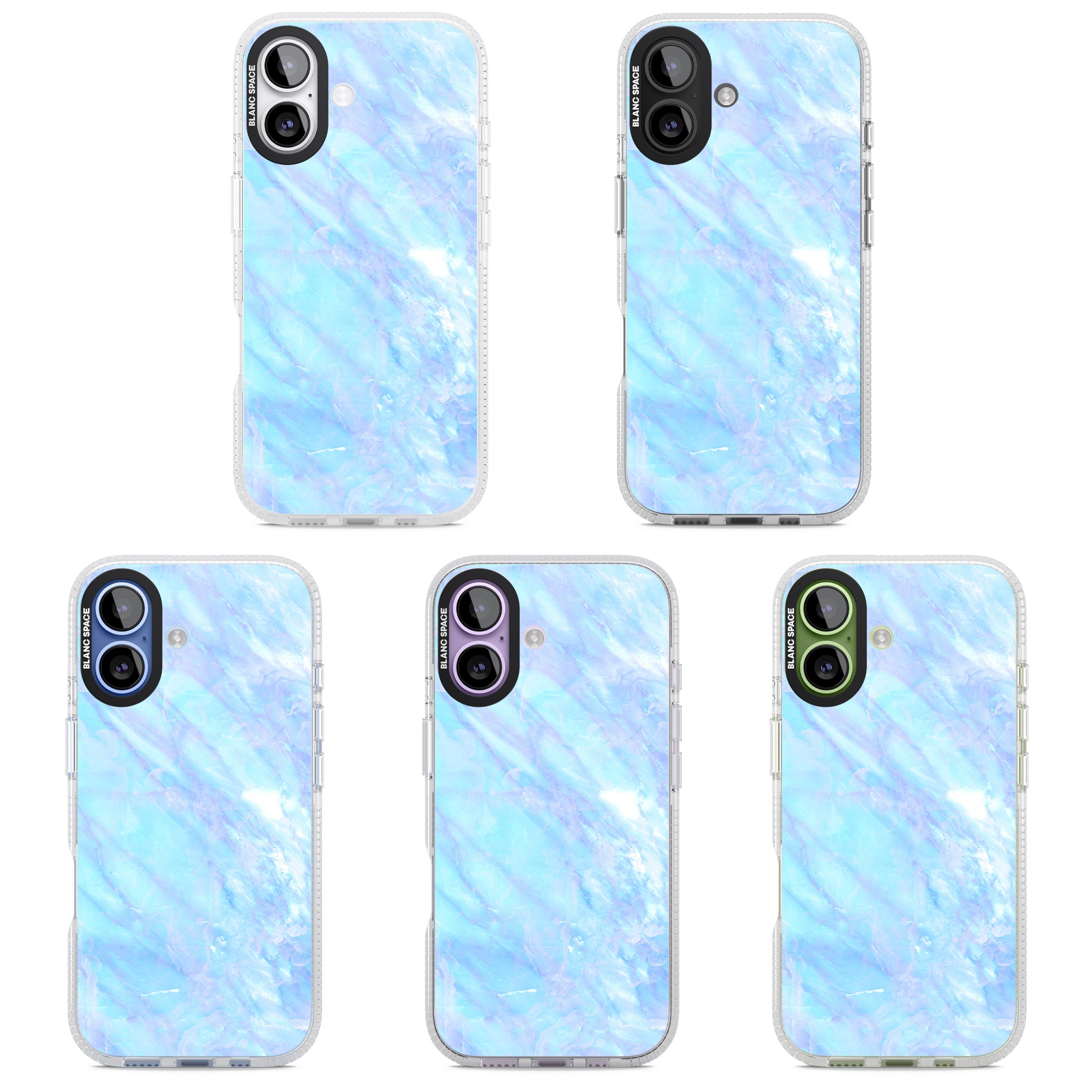Iridescent Crystal Marble iPhone 17 Impact Air Clear Phone Case APT Impact Protection