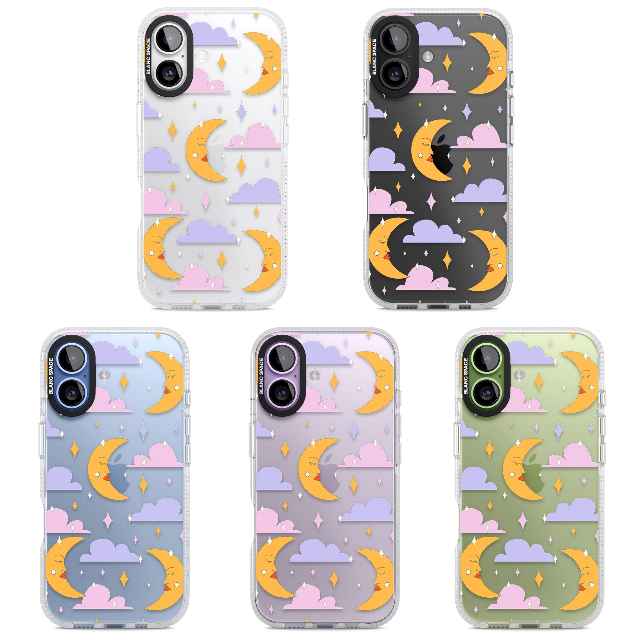 Moons & Clouds iPhone 17 Impact Air Clear Phone Case APT Impact Protection