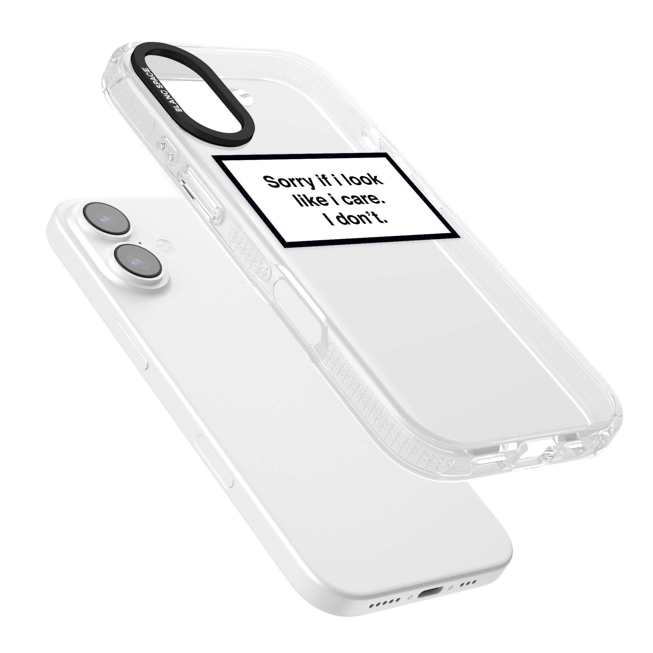 Sorry If I Look Like I Care iPhone 17 Impact Air Clear Phone Case Colours