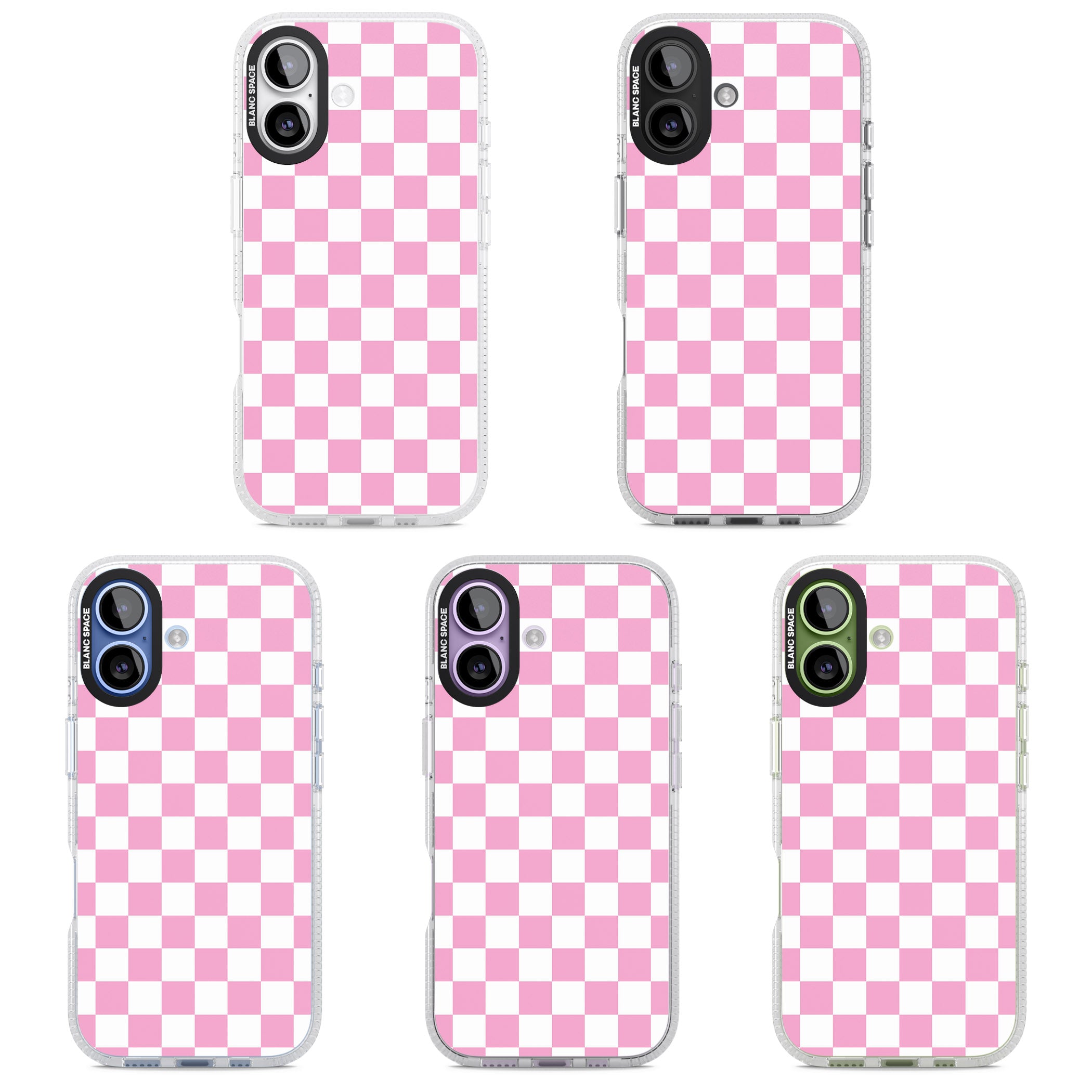 Pink Checkered iPhone 17 Impact Air Clear Phone Case APT Impact Protection