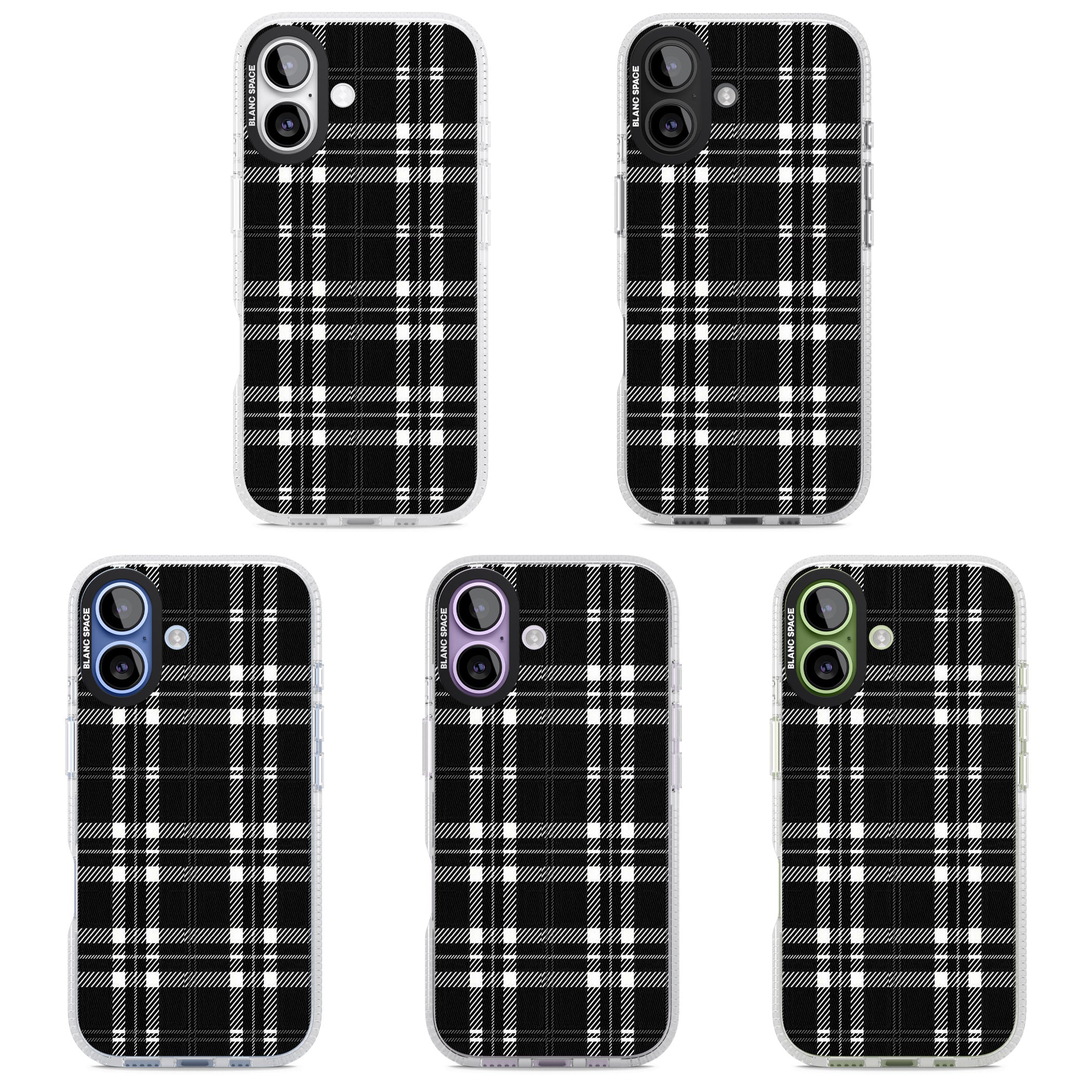 Divine Black Plaid iPhone 17 Impact Air Clear Phone Case APT Impact Protection