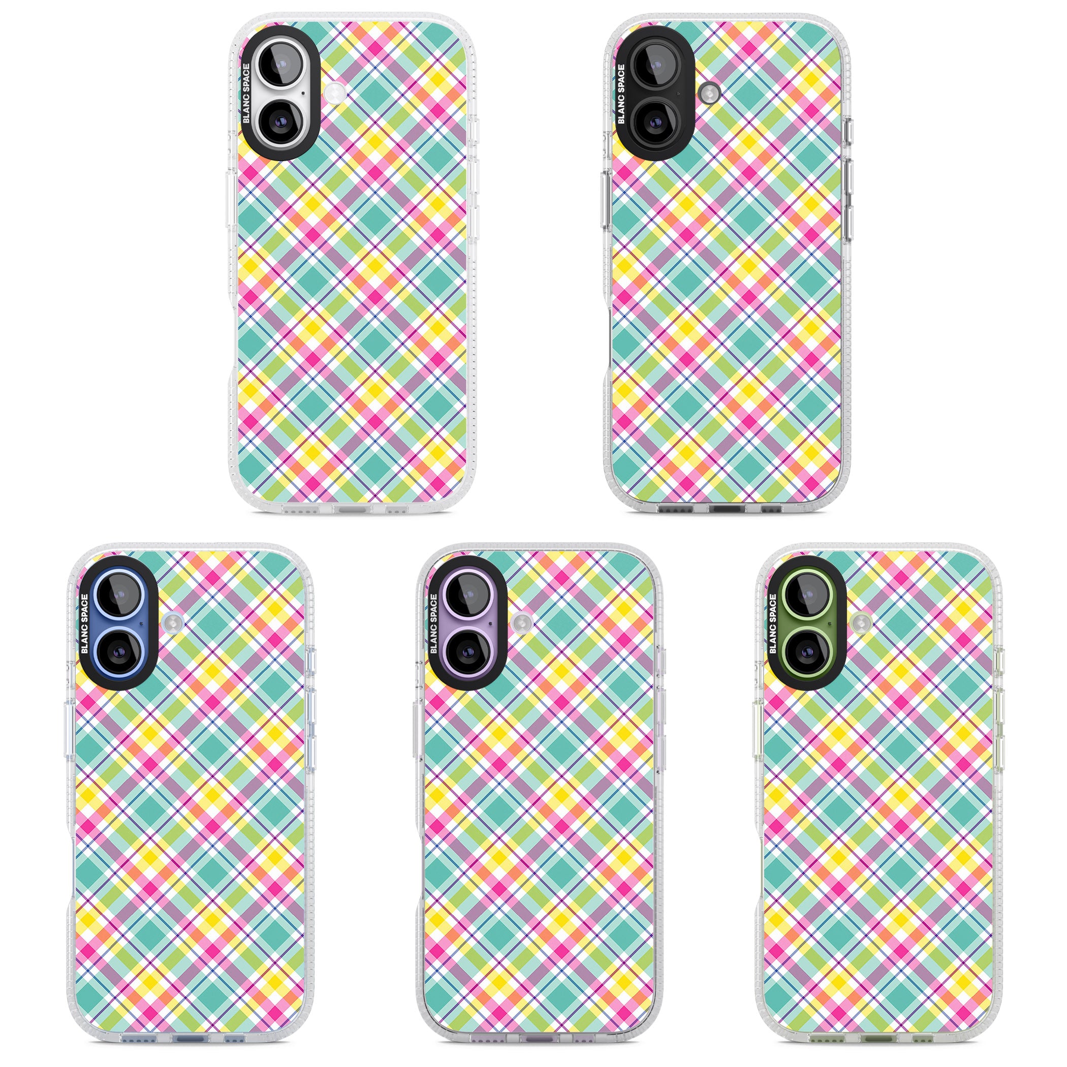 Crosshatch Plaid iPhone 17 Impact Air Clear Phone Case APT Impact Protection