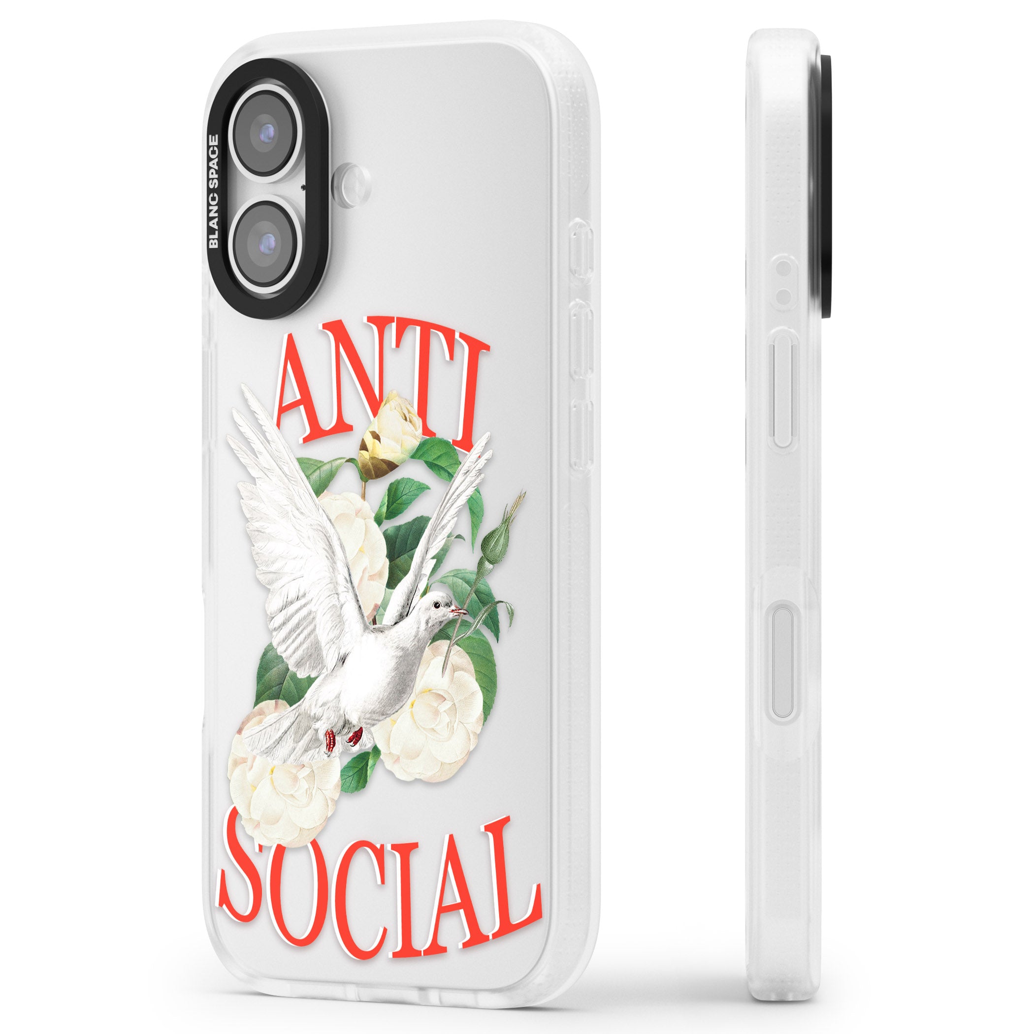 Anti Social iPhone 17 Impact Air Clear Phone Case Side Profile