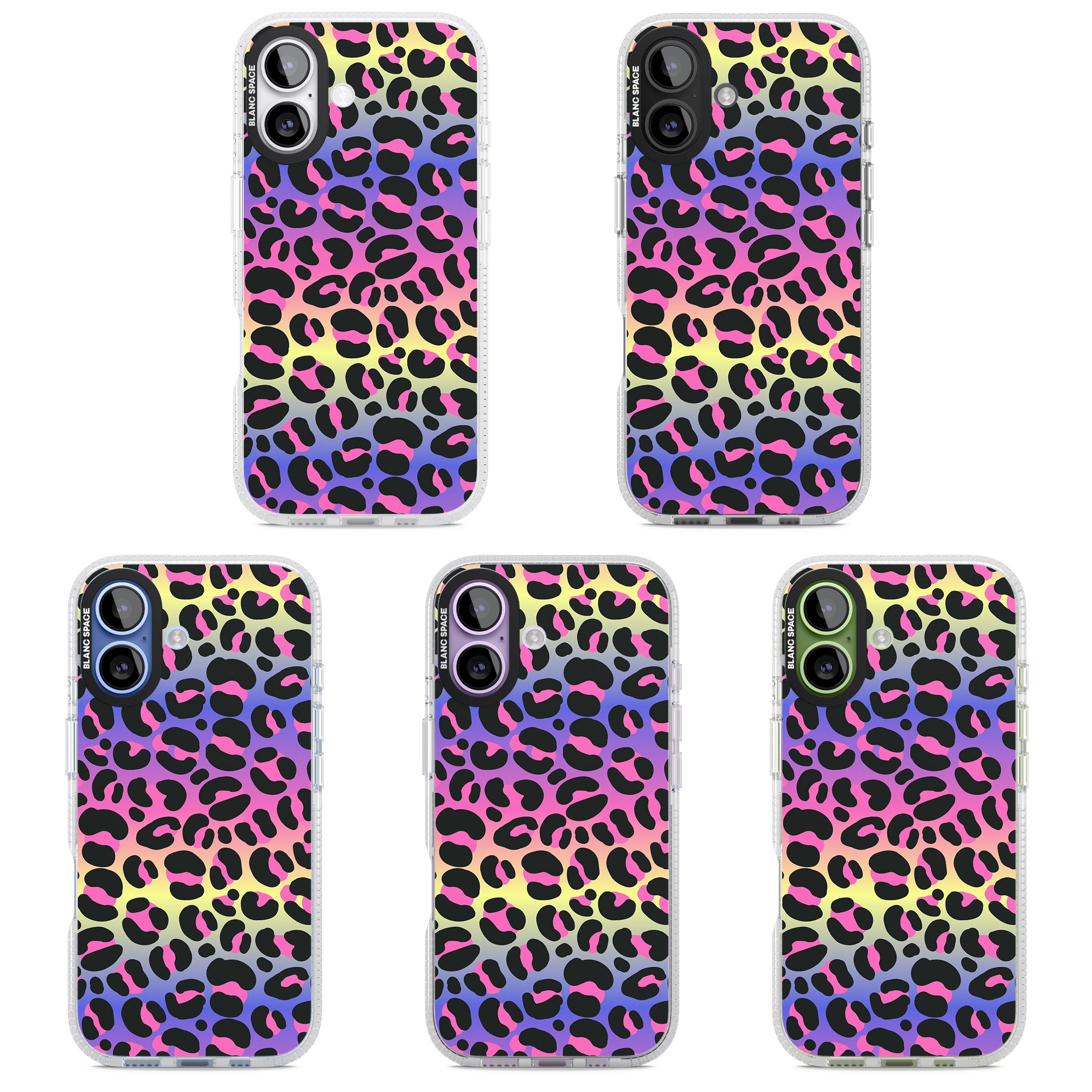Rainbow Gradient Leopard iPhone 17 Impact Air Clear Phone Case APT Impact Protection