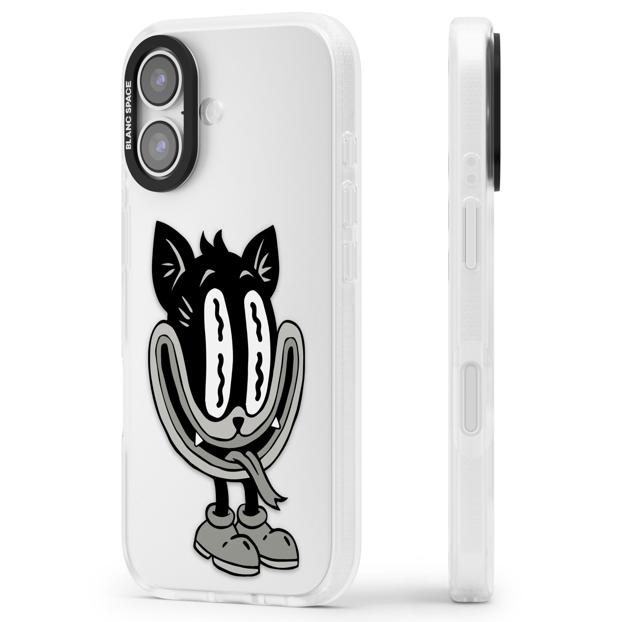 Faded Feline iPhone 17 Impact Air Clear Phone Case Side Profile