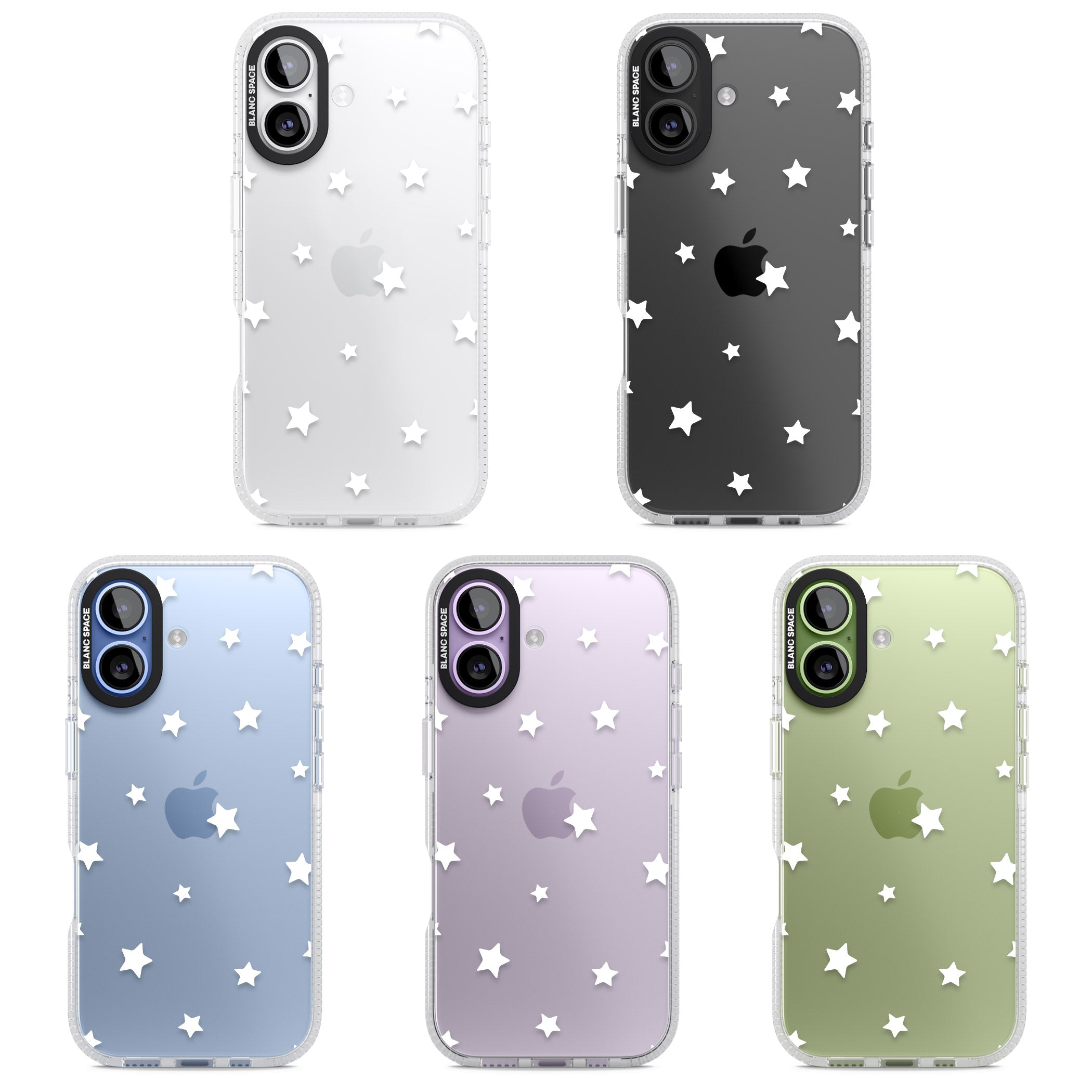 Starry Night White Stars iPhone 17 Impact Air Clear Phone Case APT Impact Protection
