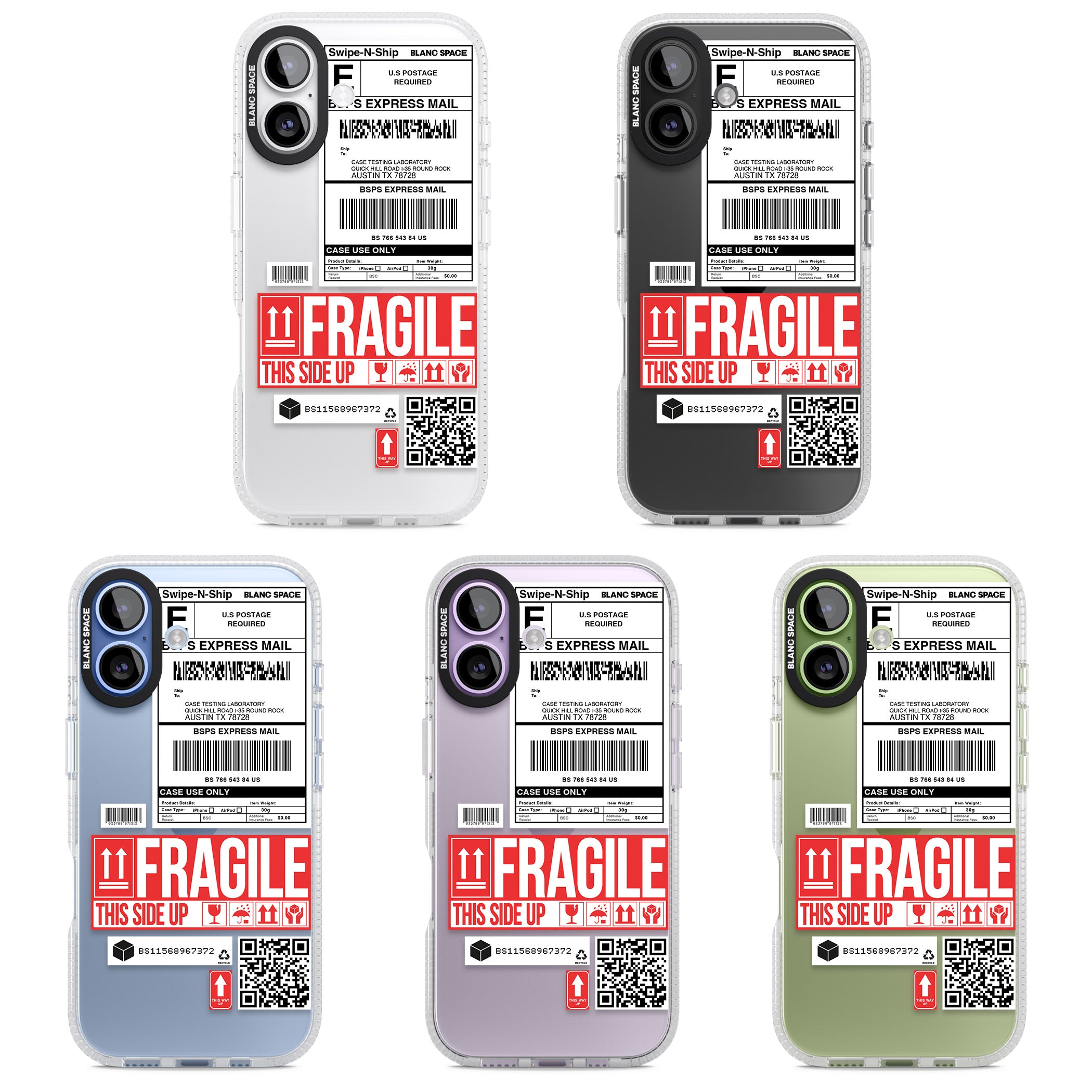 Shipping Label iPhone 17 Impact Air Clear Phone Case APT Impact Protection