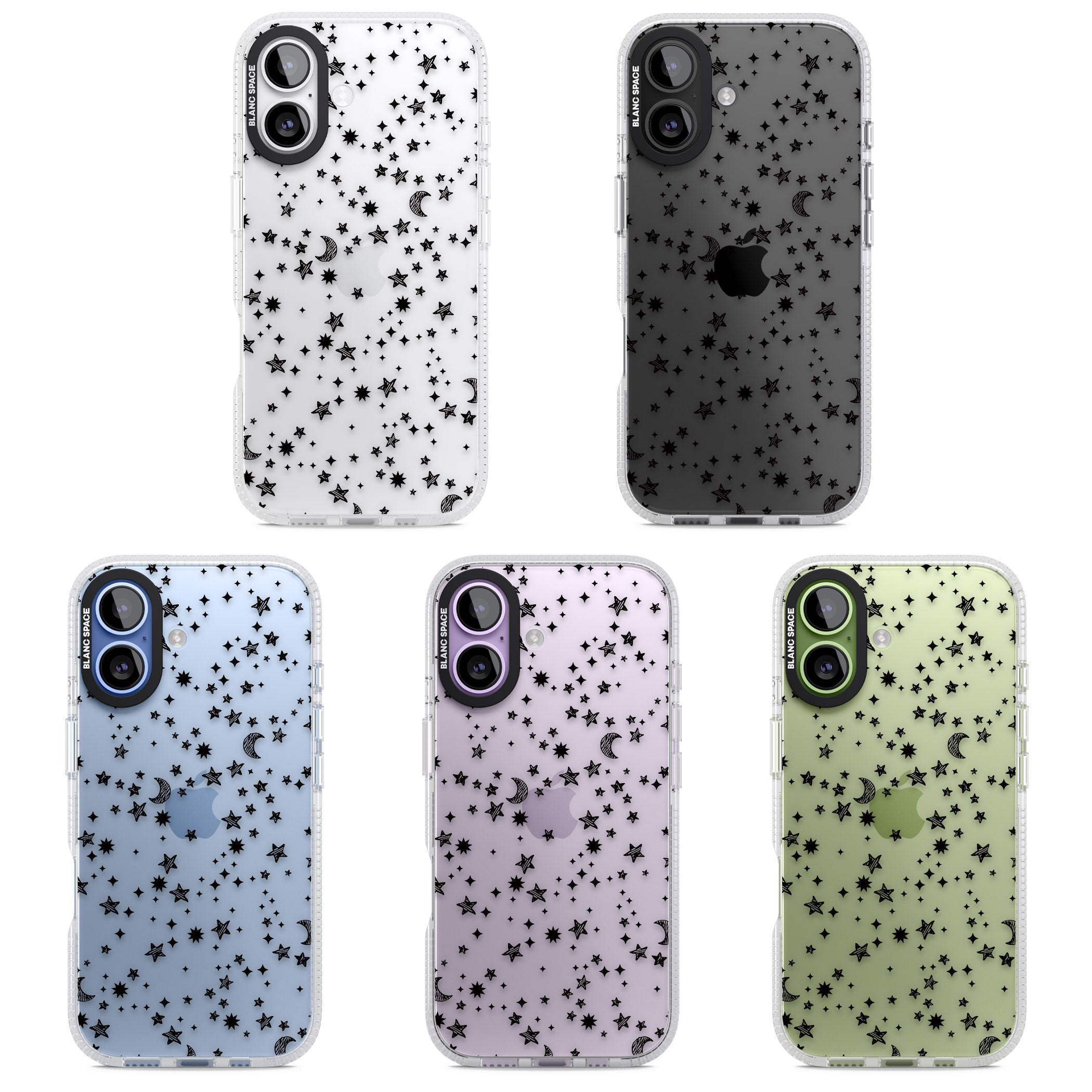 Black Cosmic Galaxy Pattern iPhone 17 Impact Air Clear Phone Case APT Impact Protection