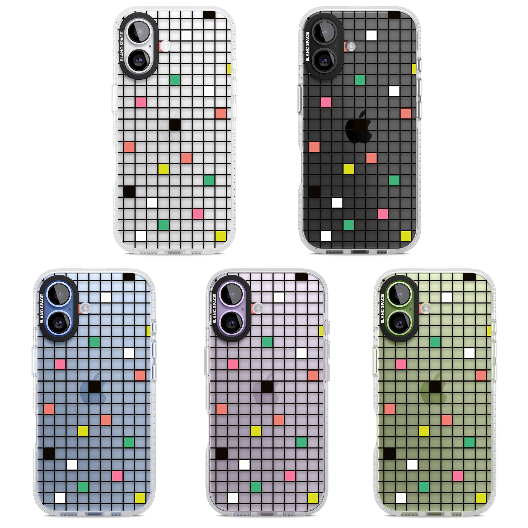 Vibrant Clear Geometric Grid iPhone 17 Impact Air Clear Phone Case APT Impact Protection