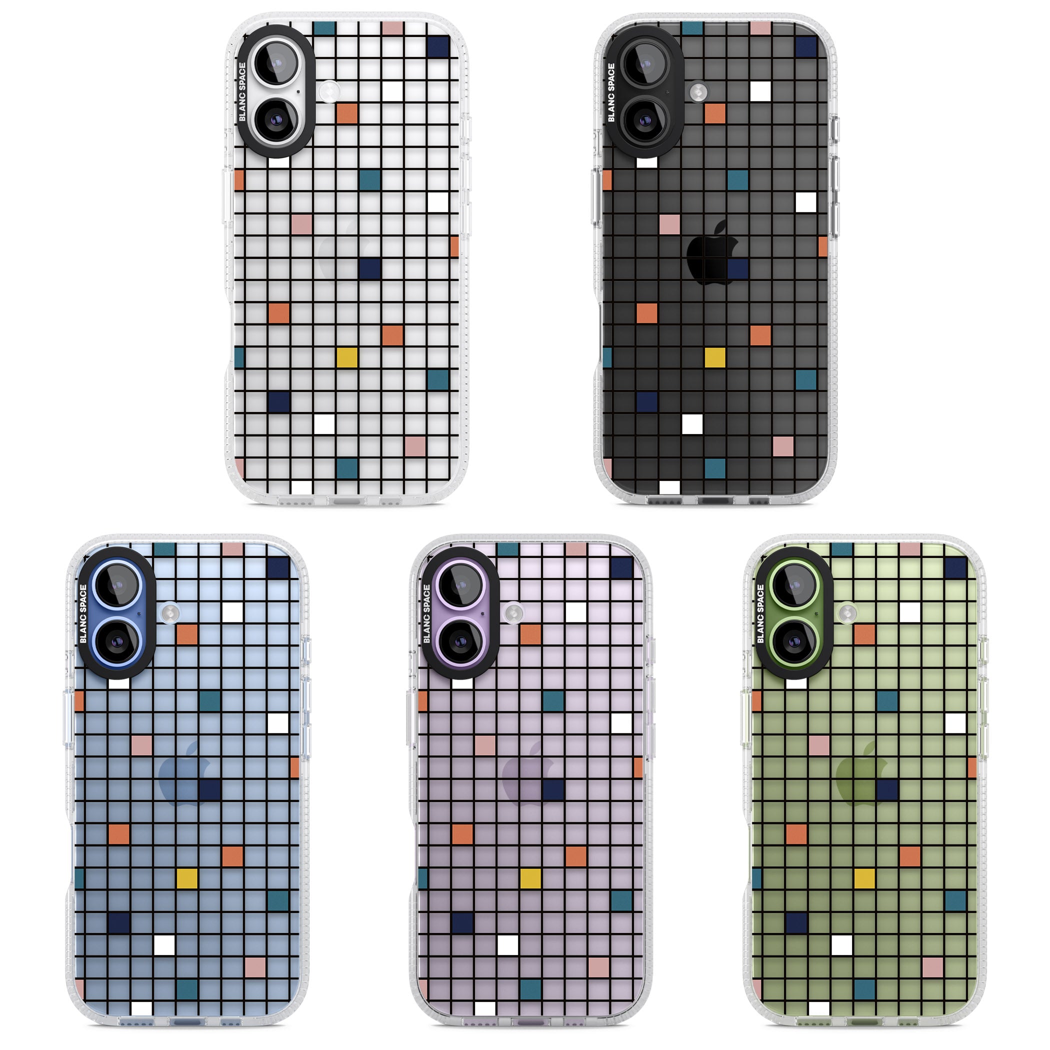 Earthtone Clear Geometric Grid iPhone 17 Impact Air Clear Phone Case APT Impact Protection