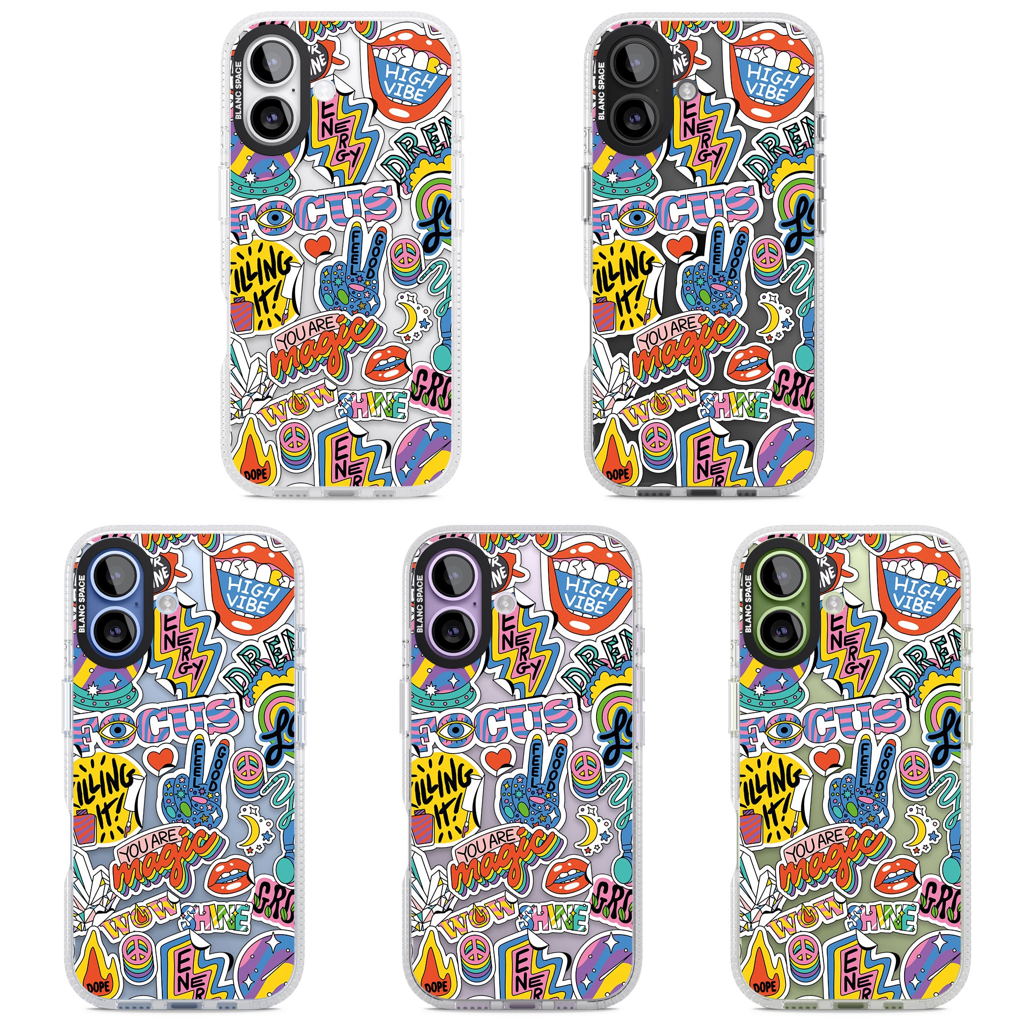 Magic Sticker Collage iPhone 17 Impact Air Clear Phone Case APT Impact Protection