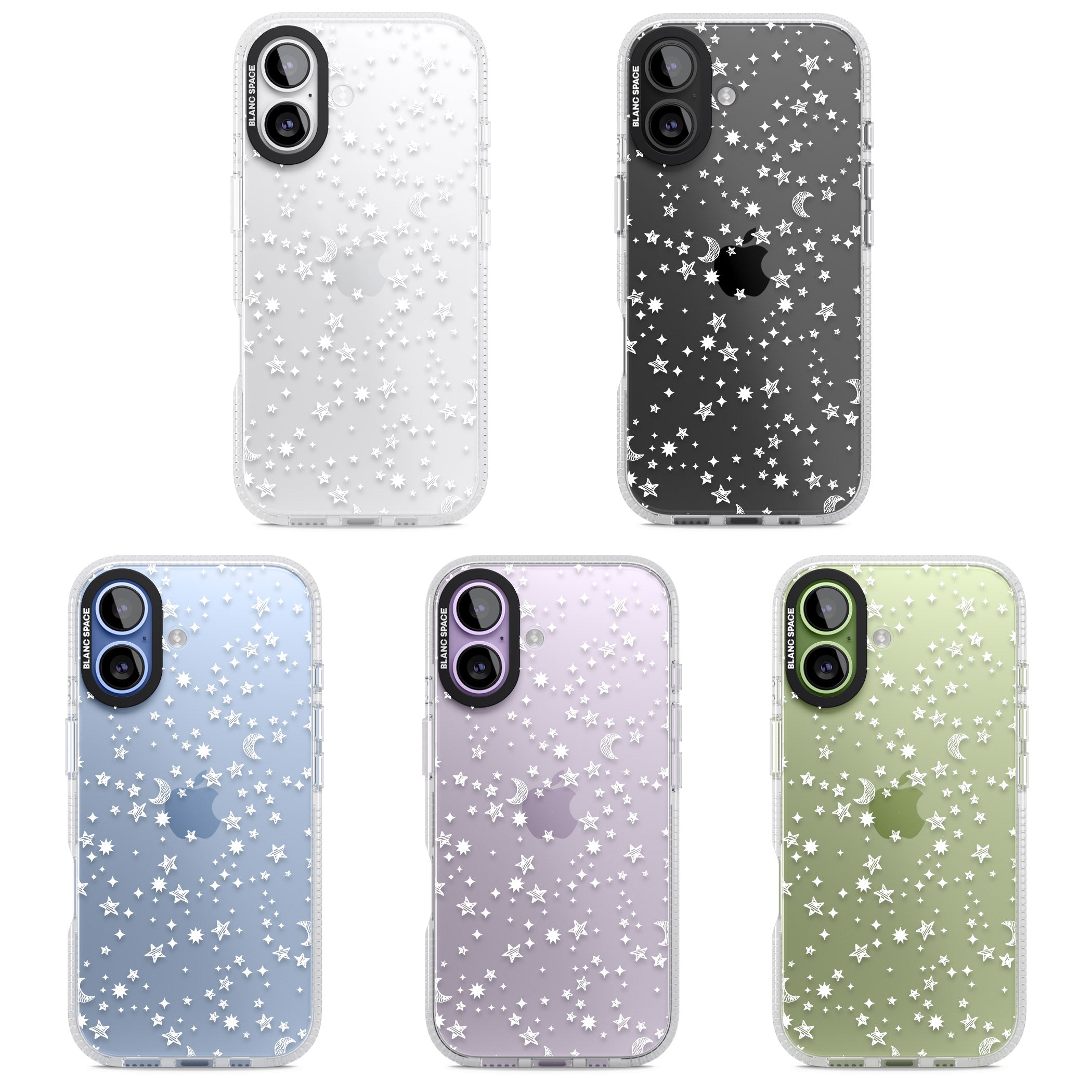 White Cosmic Galaxy Pattern iPhone 17 Impact Air Clear Phone Case APT Impact Protection