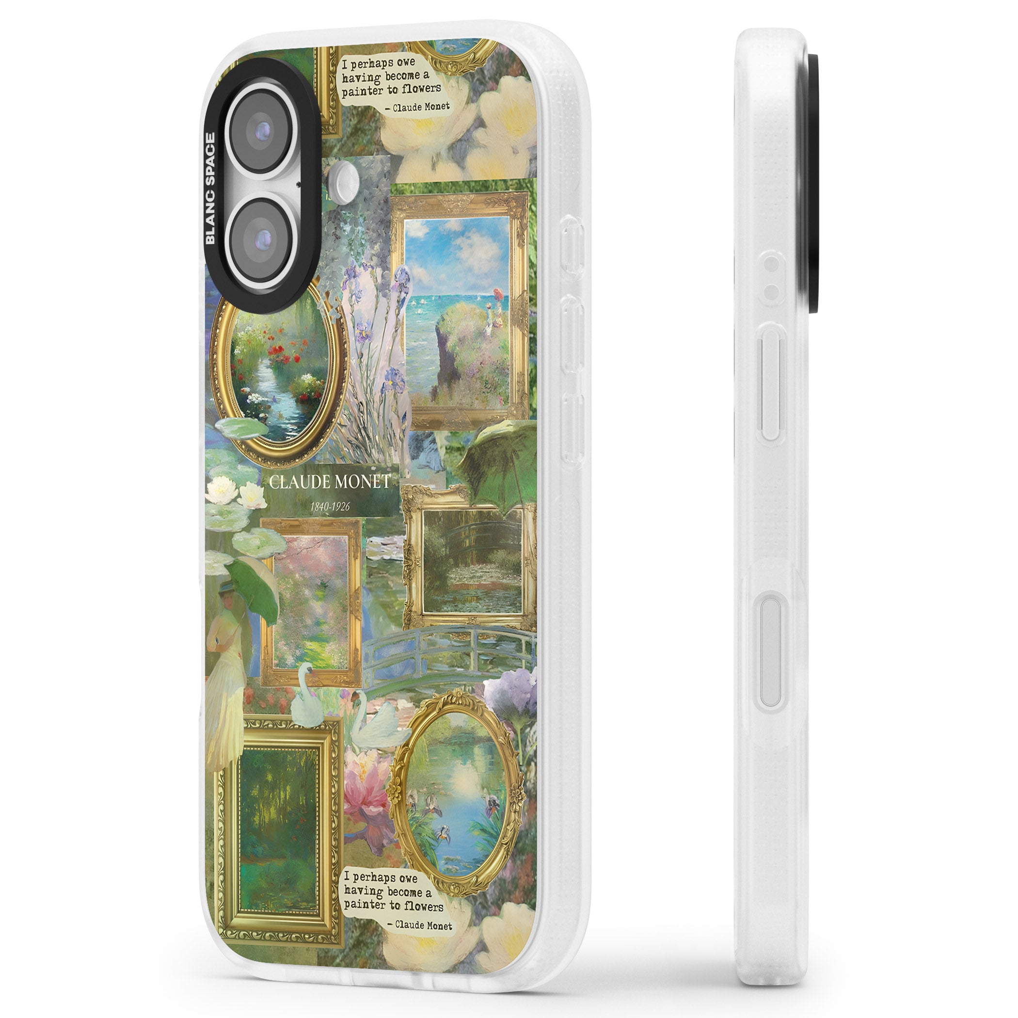 Vintage Floral Frames iPhone 17 Impact Air Clear Phone Case Side Profile